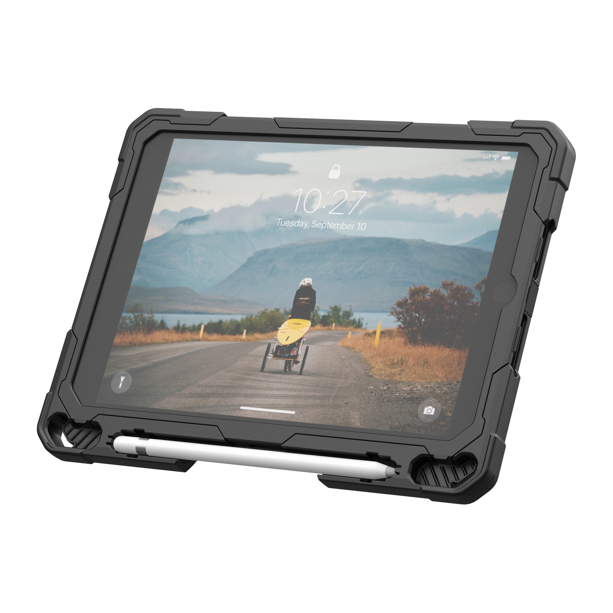 iPad 10.2 (2019-2021) (7th-9th Gen) UAG Plasma w/Kickstand + HS Case - Ice/Black - 15-12578