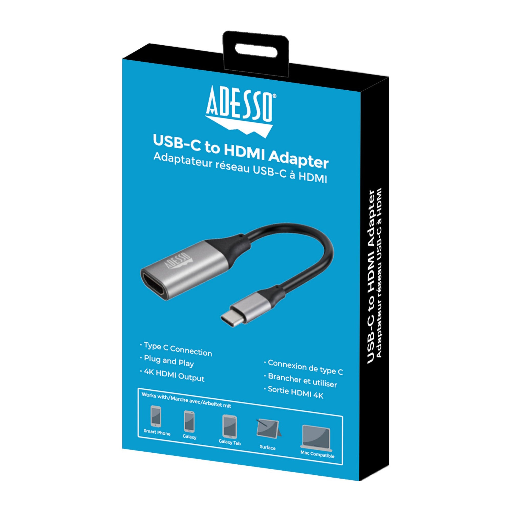 Adesso USB-C To HDMI Adapter 4K/60Hz - 15-12859