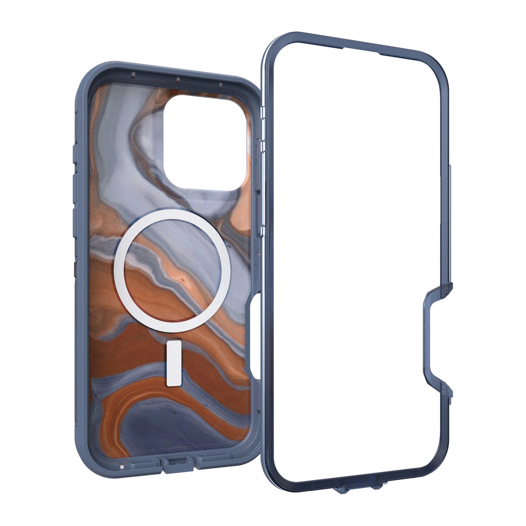 iPhone 16 Pro Max Otterbox Defender XT Clear Pro w/ MagSafe Case - Clear/Blue - High Desert Agate - 15-12988