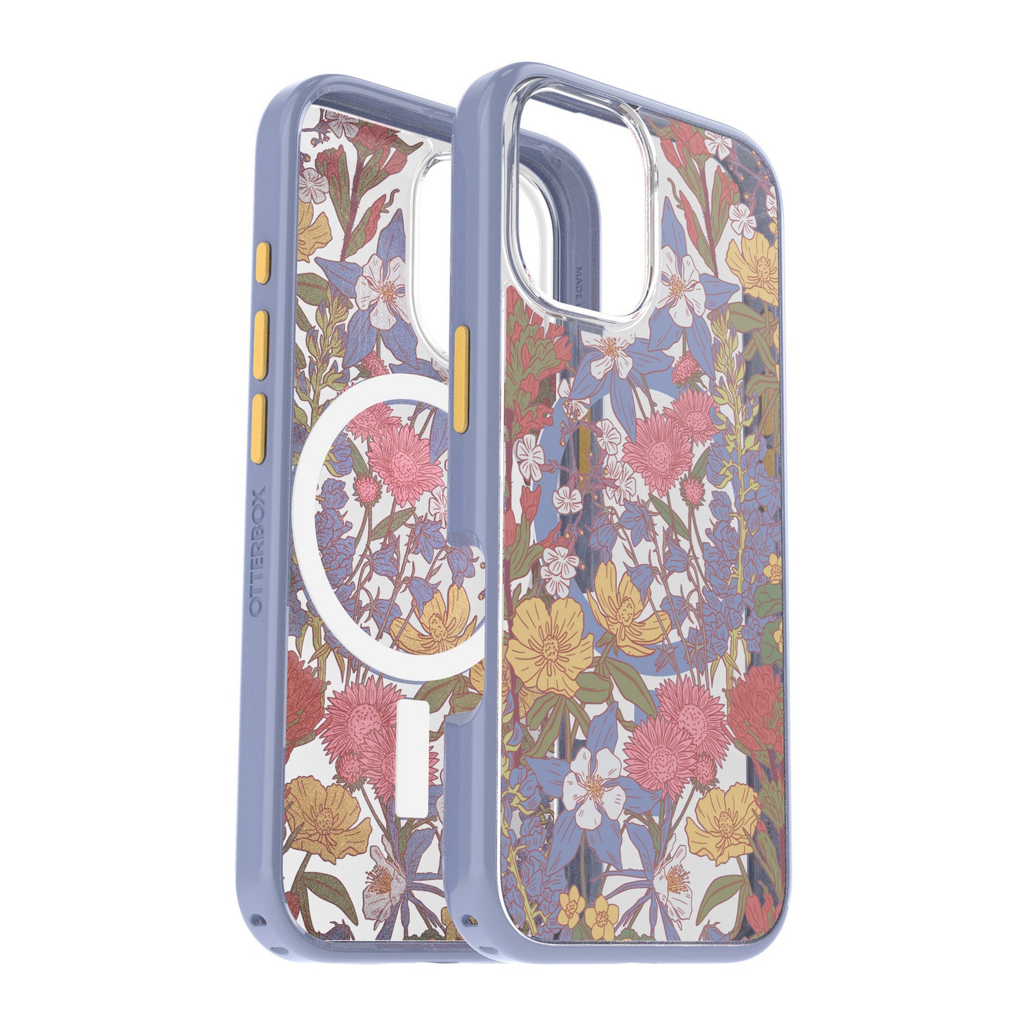 iPhone 16 Otterbox Symmetry Clear w/ MagSafe Series Case - Purple - Wildflowers - 15-13060