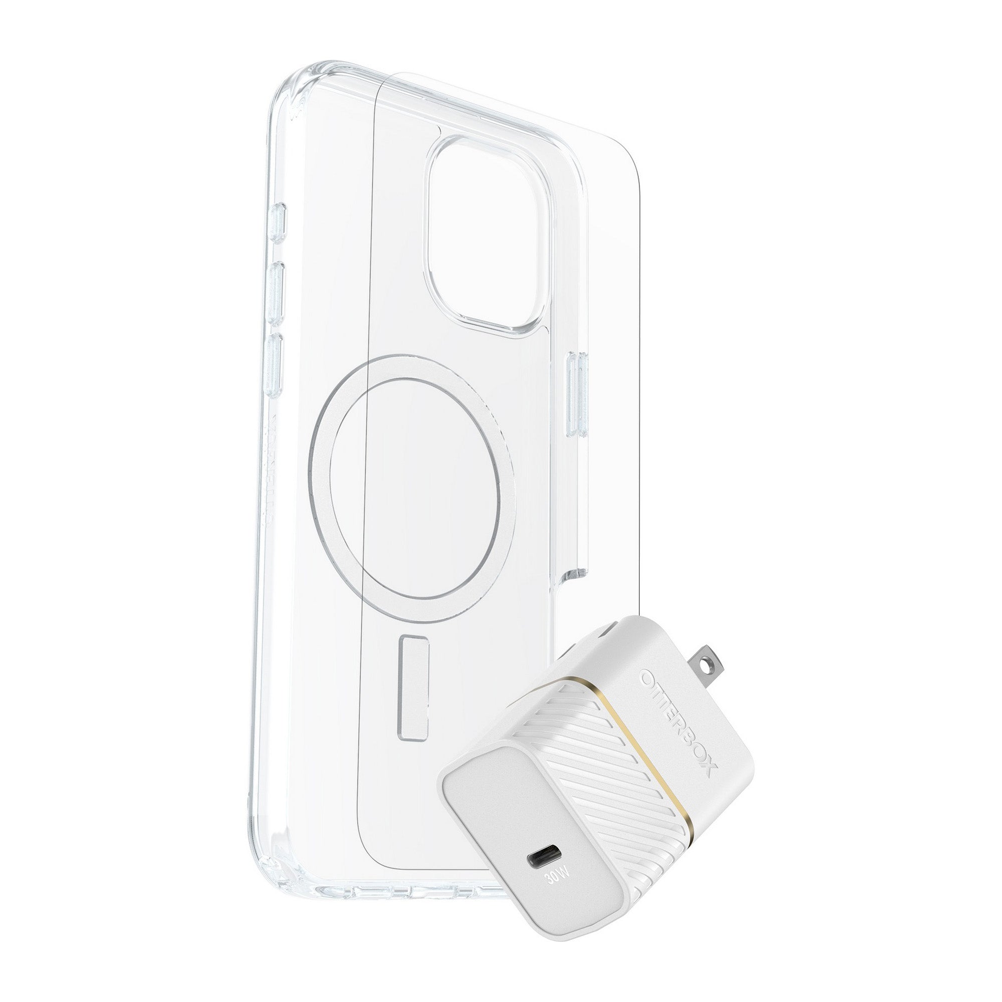 iPhone 16 Plus Otterbox Symmetry w/ Magsafe - Protection + Power Kit Bundle - Clear - 15-13136