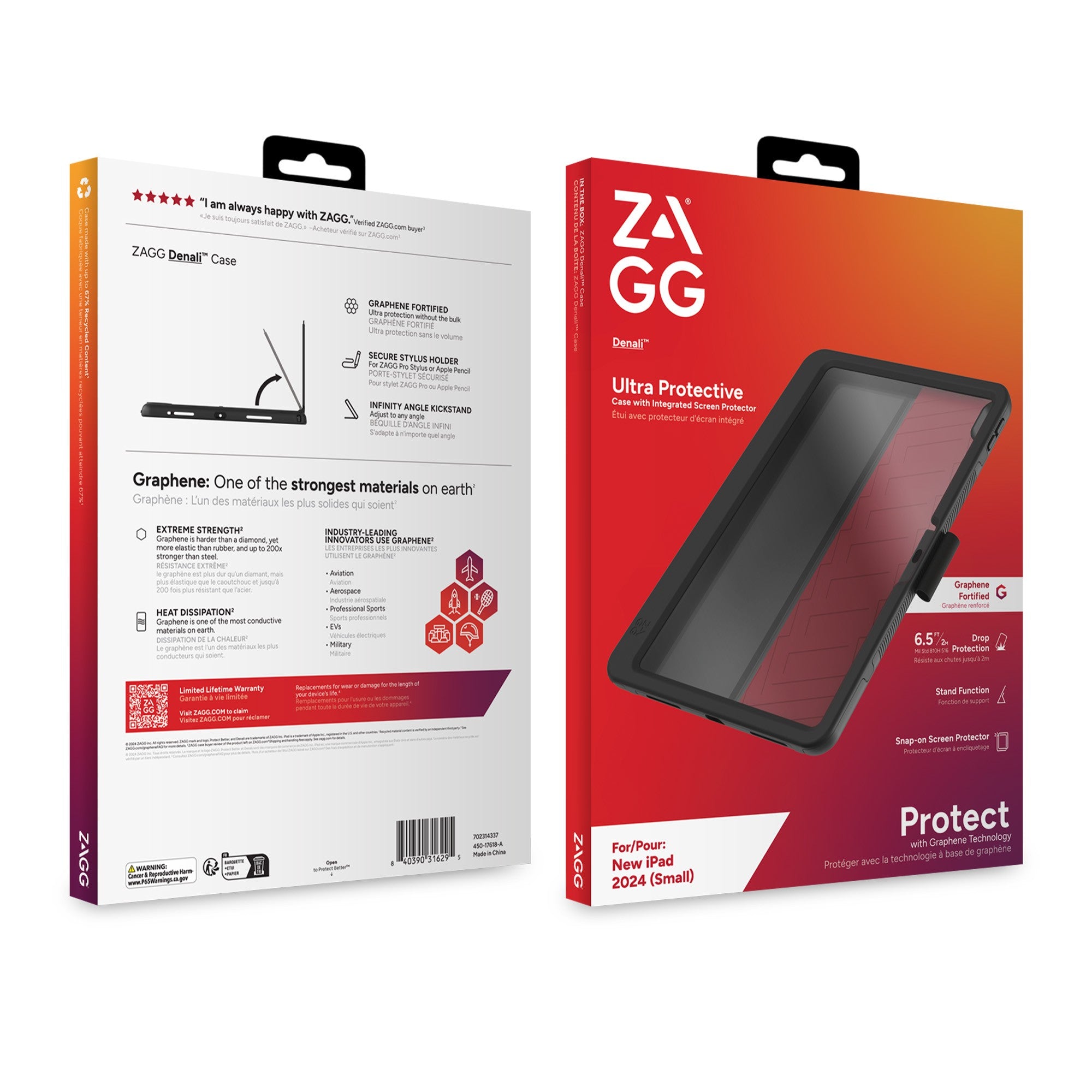 iPad Air 11-in M2 ZAGG Graphene Denali Case - Black - 15-13172