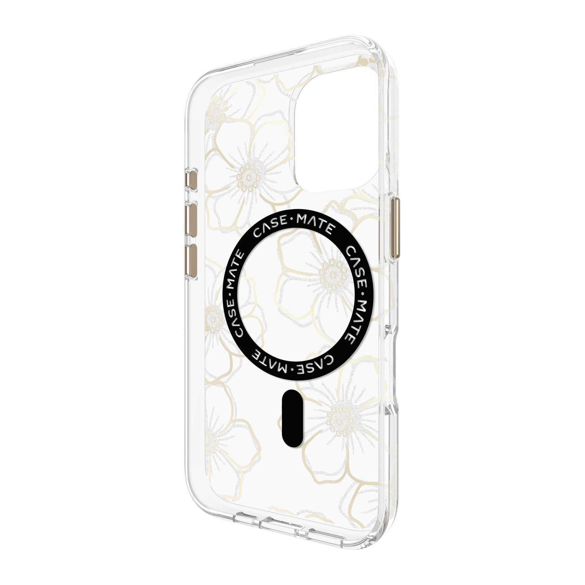 iPhone 16 Case-Mate Floral Gems MagSafe Case - Gold - 15-13235