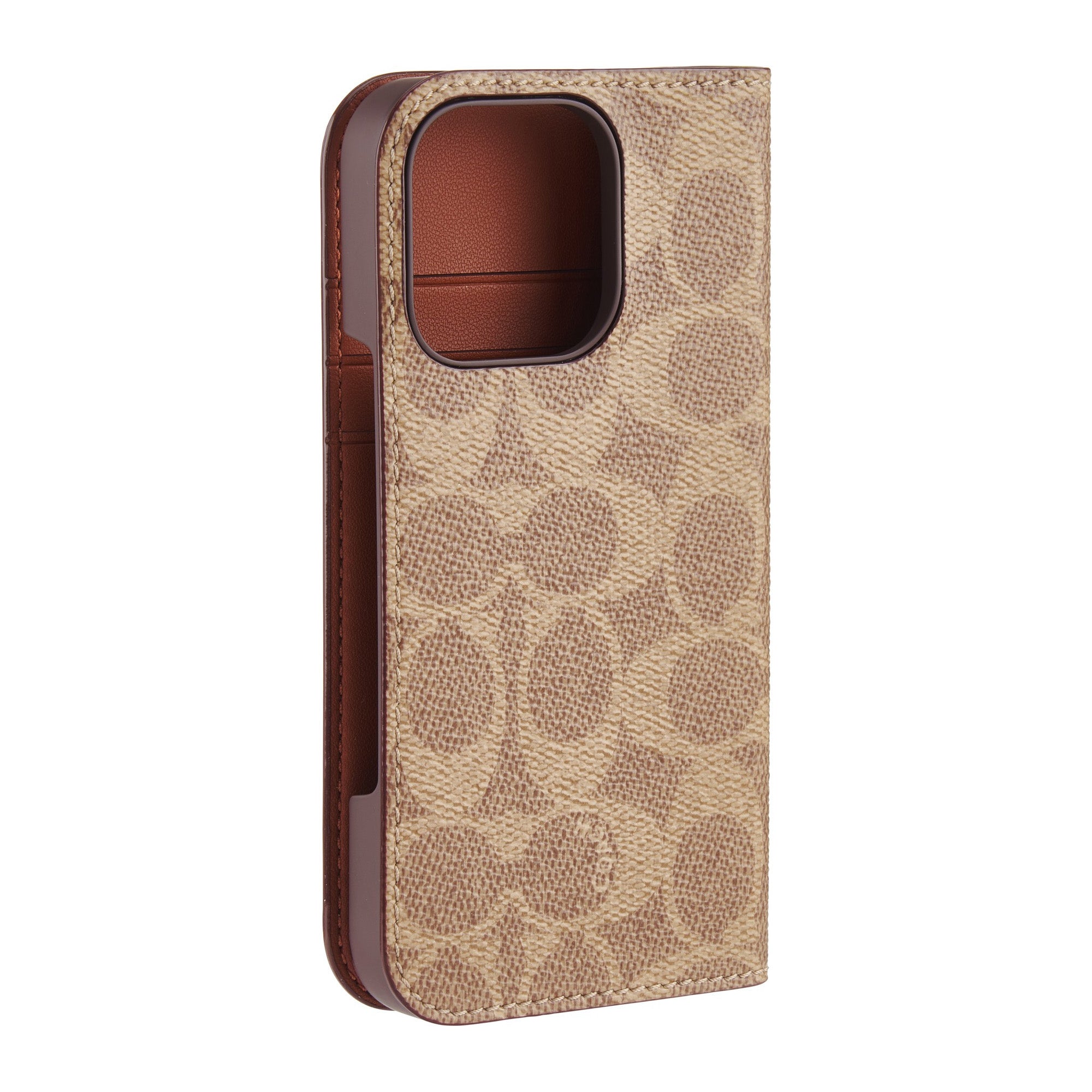 iPhone 16 Pro Coach Folio Signature C Case - Tan - 15-13365