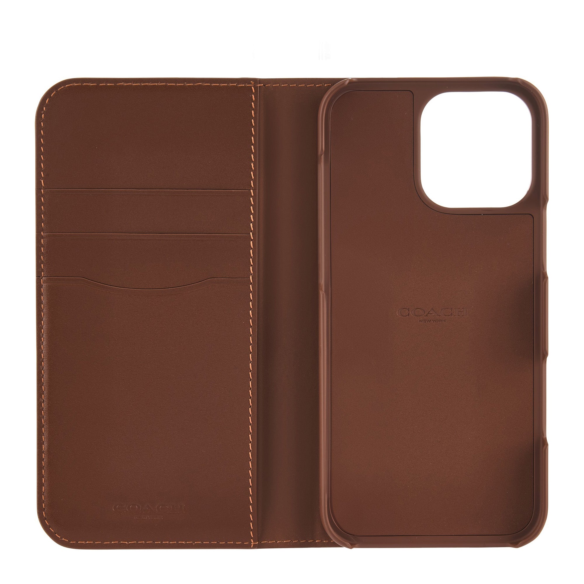 iPhone 16 Pro Max Coach Leather Folio Case - Hazelnut - 15-13374