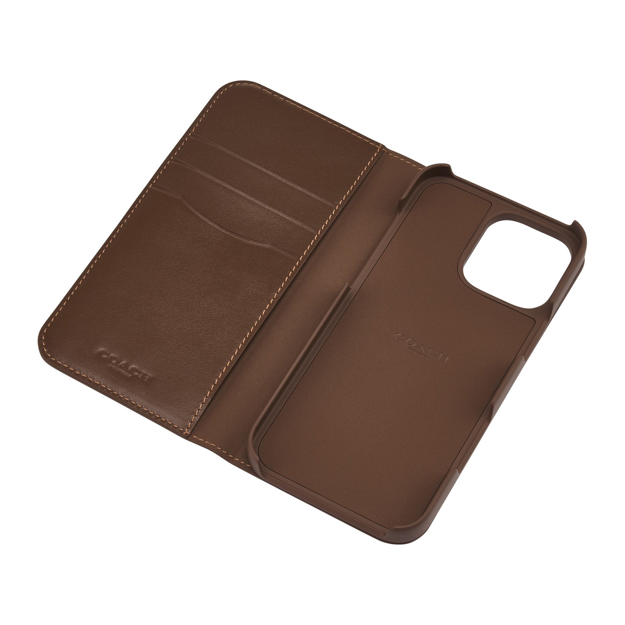 iPhone 16 Pro Max Coach Leather Folio Case - Hazelnut - 15-13374