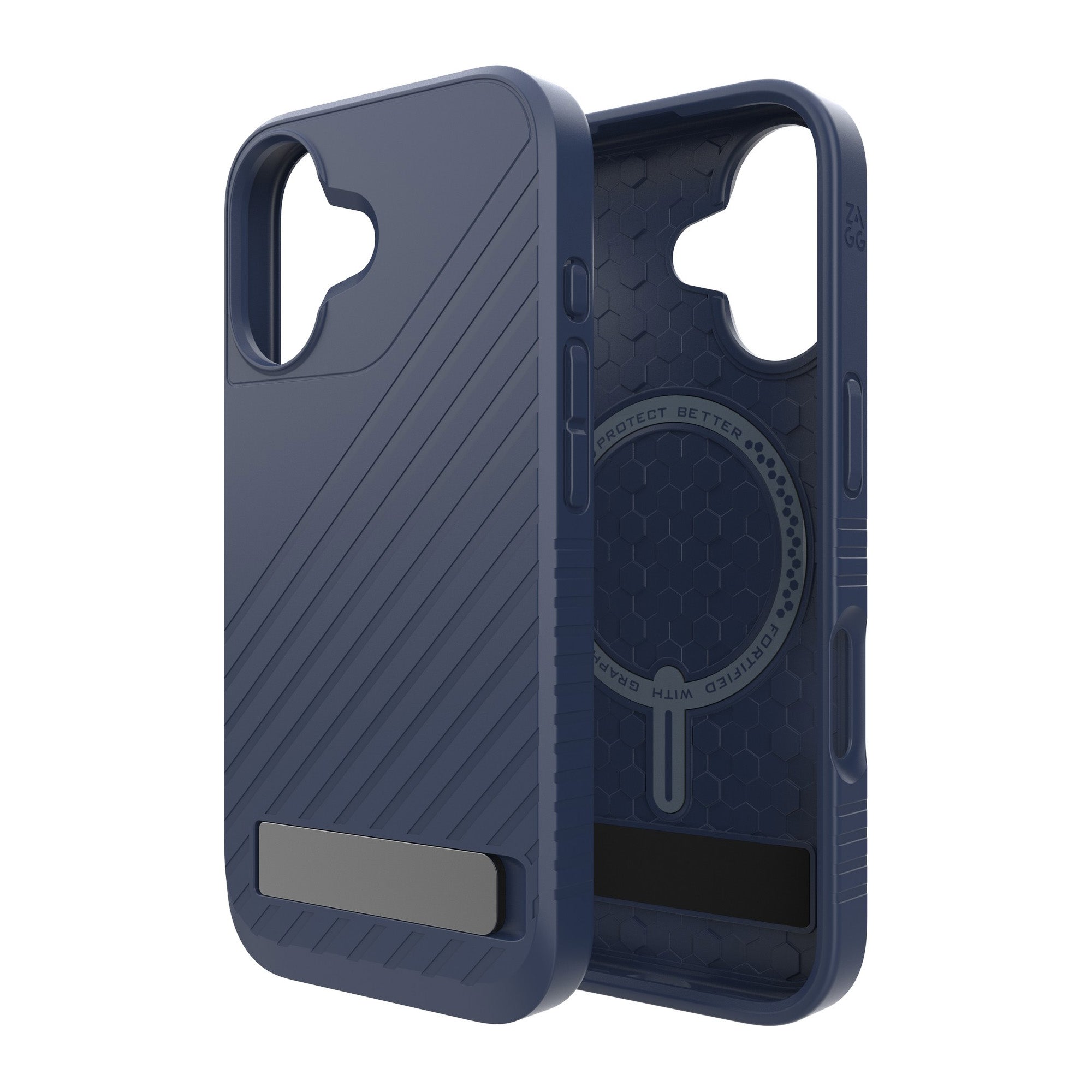 iPhone 16 ZAGG Graphene Denali Snap Kickstand Case - Navy - 15-13404