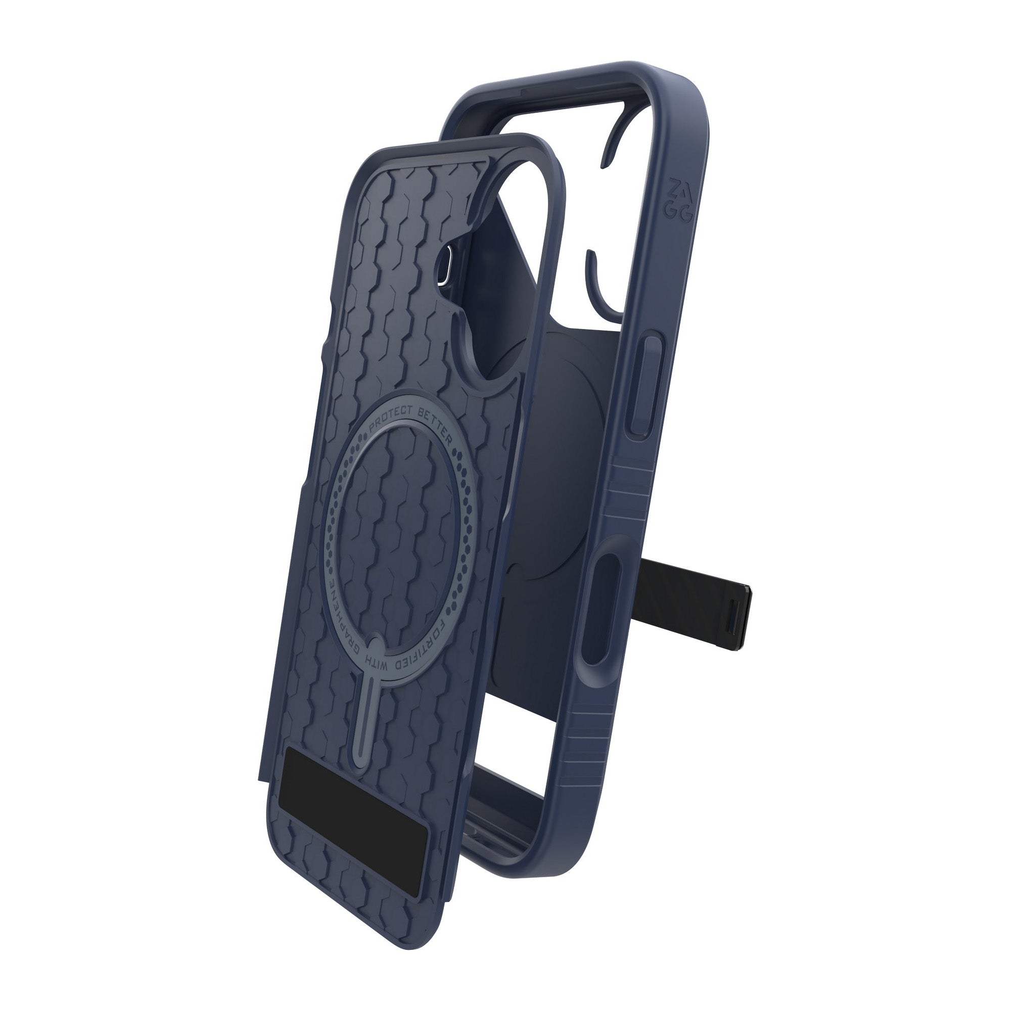 iPhone 16 ZAGG Graphene Denali Snap Kickstand Case - Navy - 15-13404