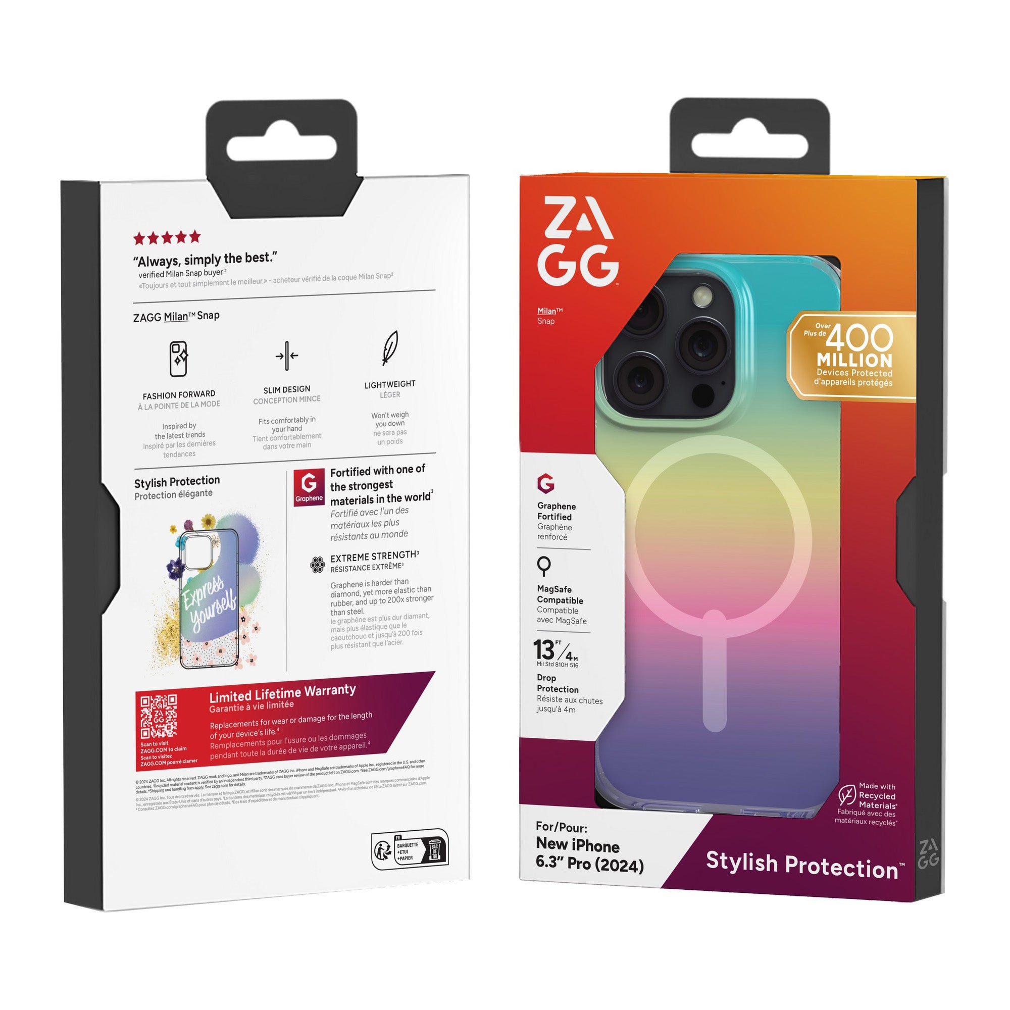 iPhone 16 Pro ZAGG Graphene Milan Snap Case - Iridescent - 15-13422