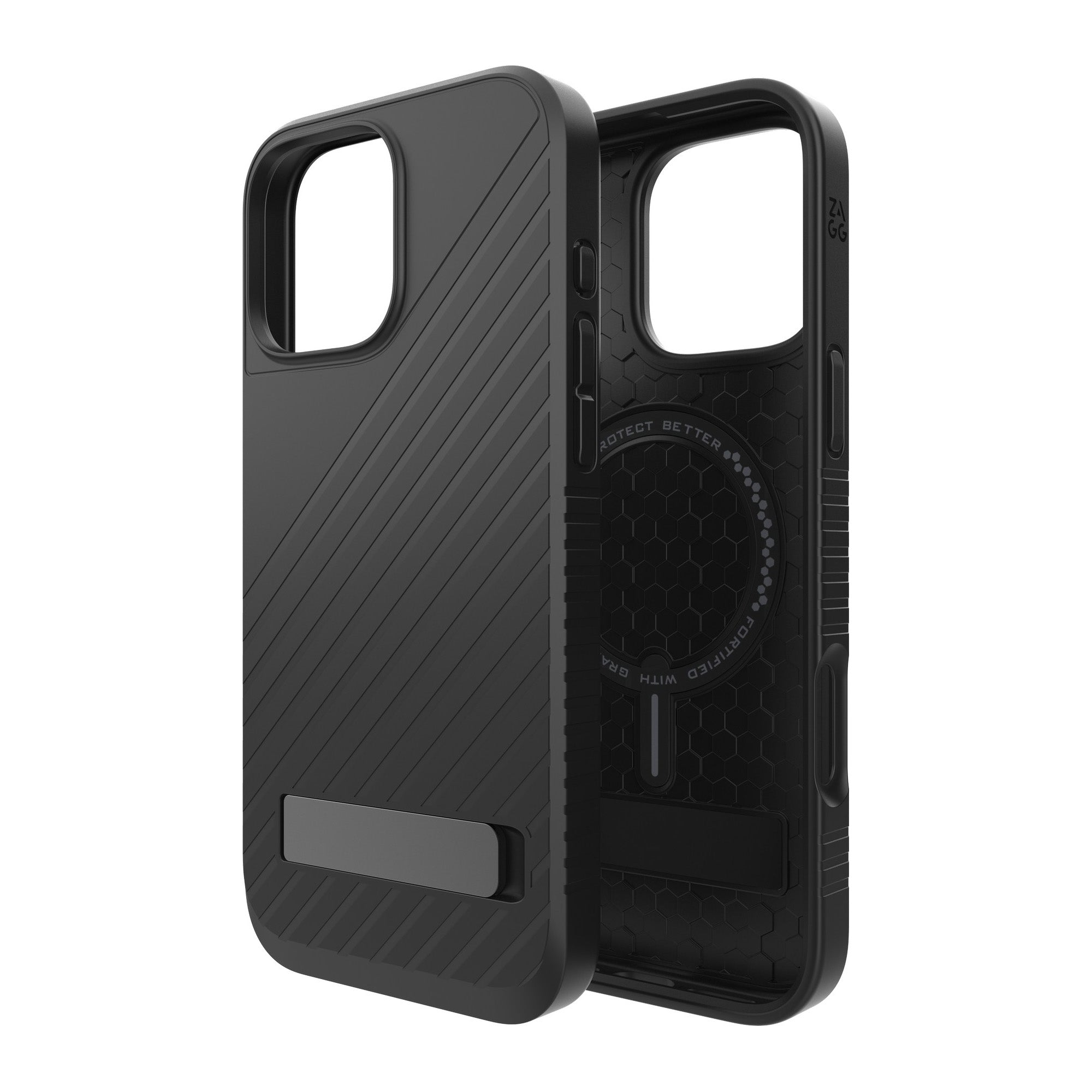 iPhone 16 Pro Max ZAGG Graphene Denali Snap Kickstand Case - Black - 15-13457