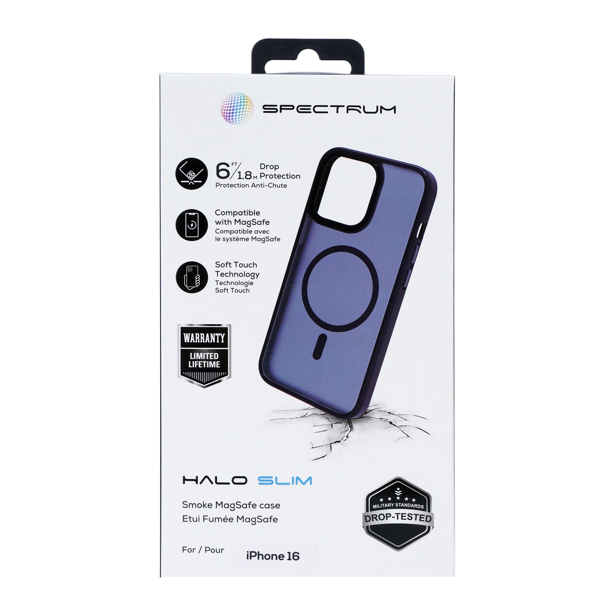 iPhone 16 SPECTRUM Halo Slim MagSafe Case - Blue Smoke - 15-13526