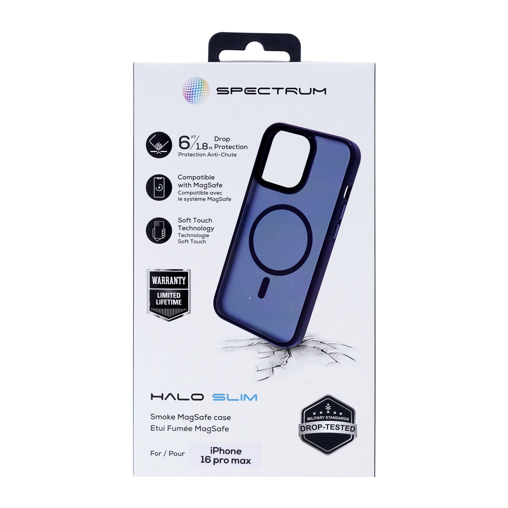 iPhone 16 Pro Max SPECTRUM Halo Slim MagSafe Case - Blue Smoke - 15-13527