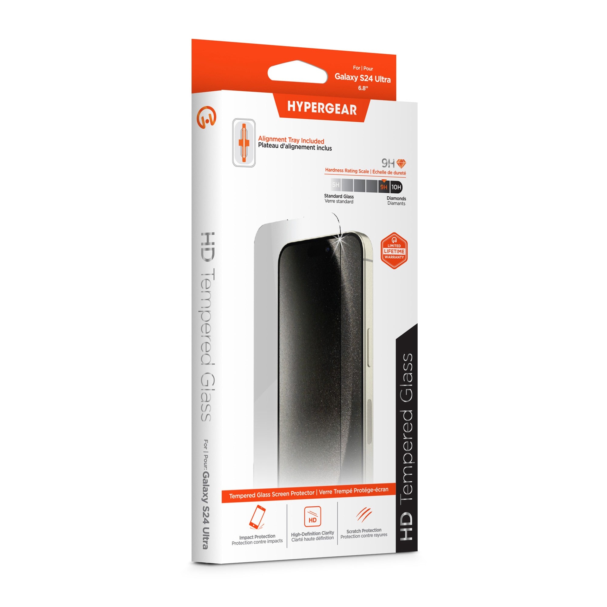 Samsung Galaxy S24 Ultra HyperGear Tempered Glass Screen Protector w/ Installation Applicator Tray - 15-13568