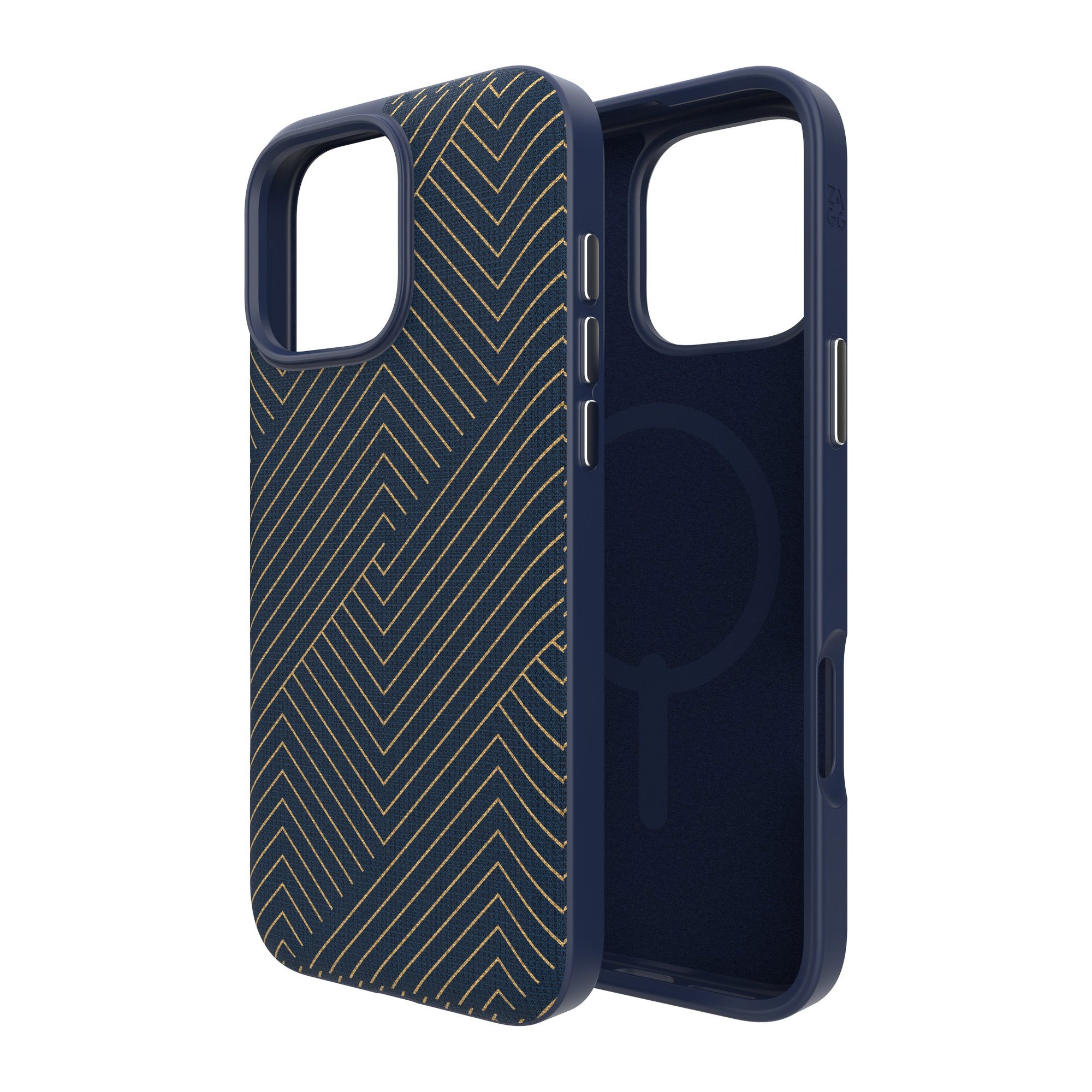 iPhone 16 Pro Max ZAGG Graphene London Snap Case - Navy Gold - 15-13587