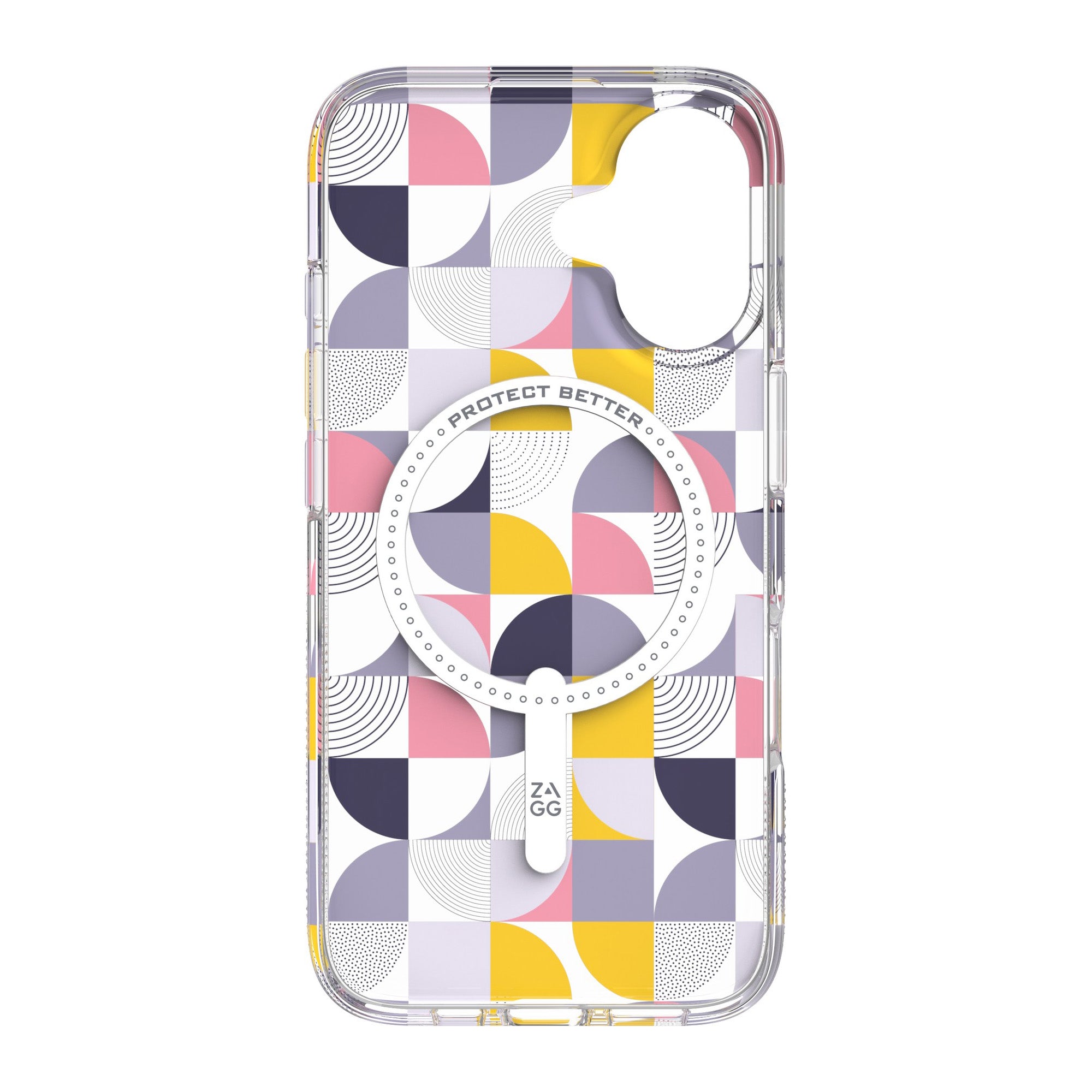 iPhone 16 ZAGG Graphene Milan Snap Case - Pink/Grey - Geometric - 15-13588