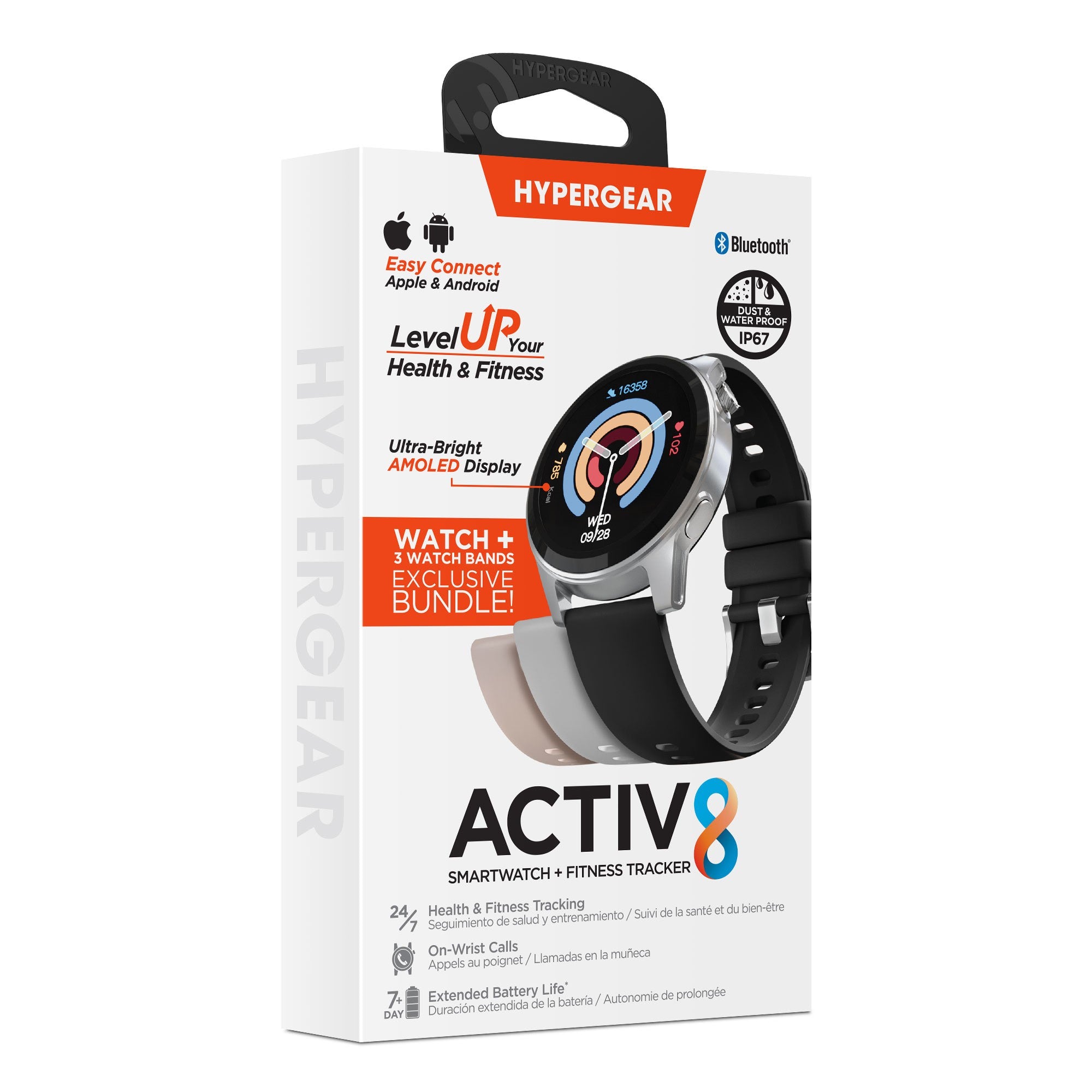 HyperGear Activ8 Smartwatch + Fitness Tracker - 15-13613