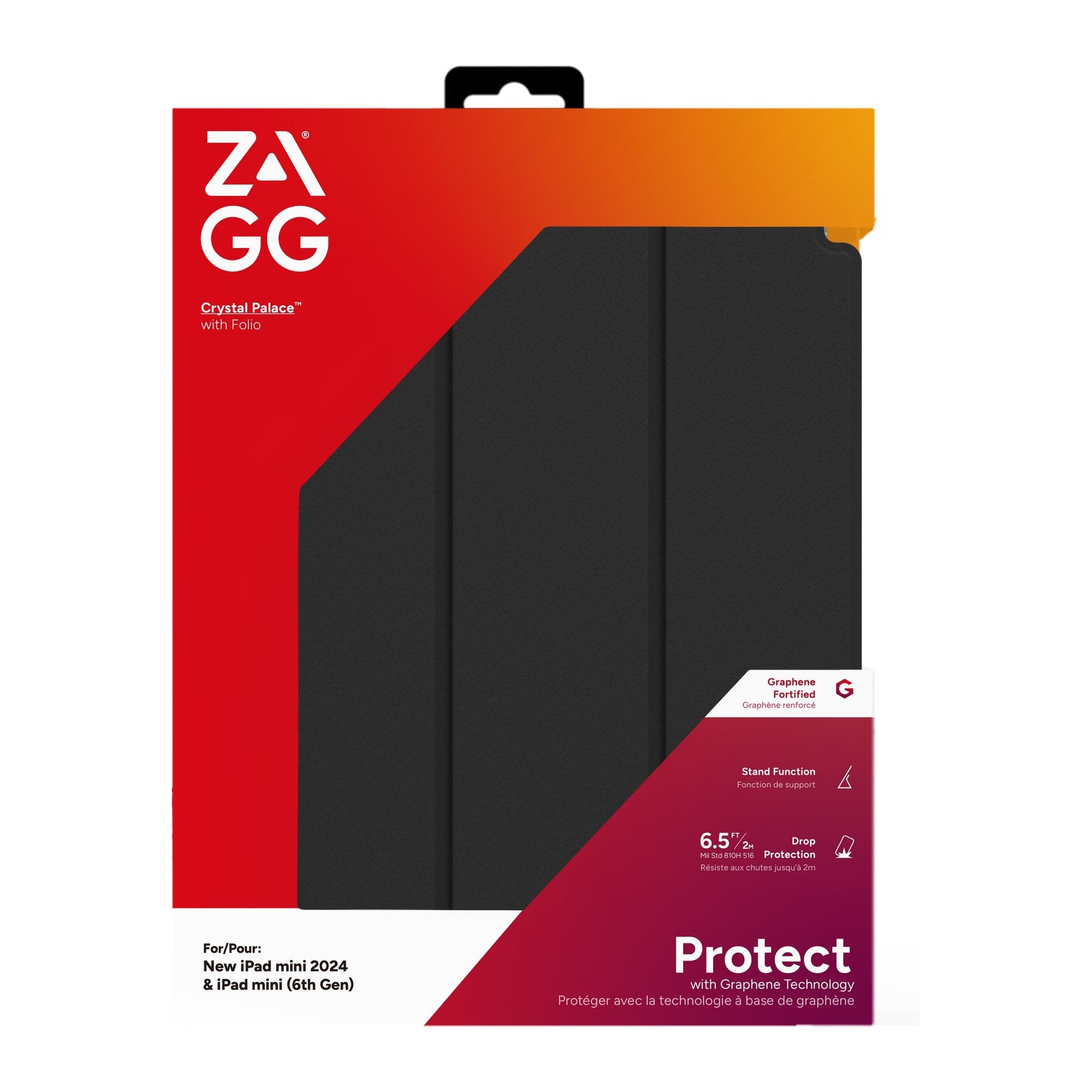 iPad mini A17 Pro/6th Gen ZAGG Graphene Crystal Palace Folio - Clear - 15-13637