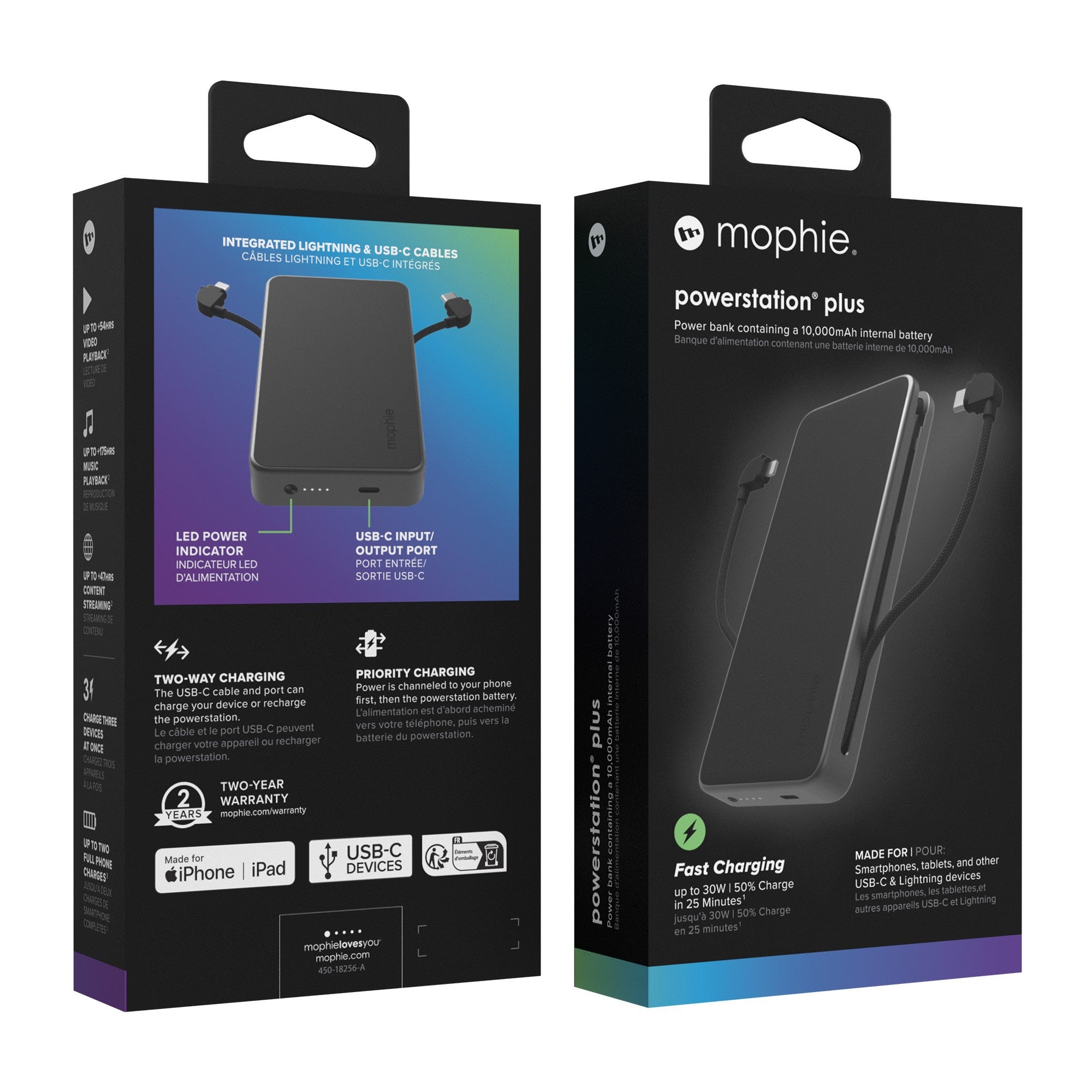 Mophie 10,000 mAh Powerstation Plus - Black - 15-13729