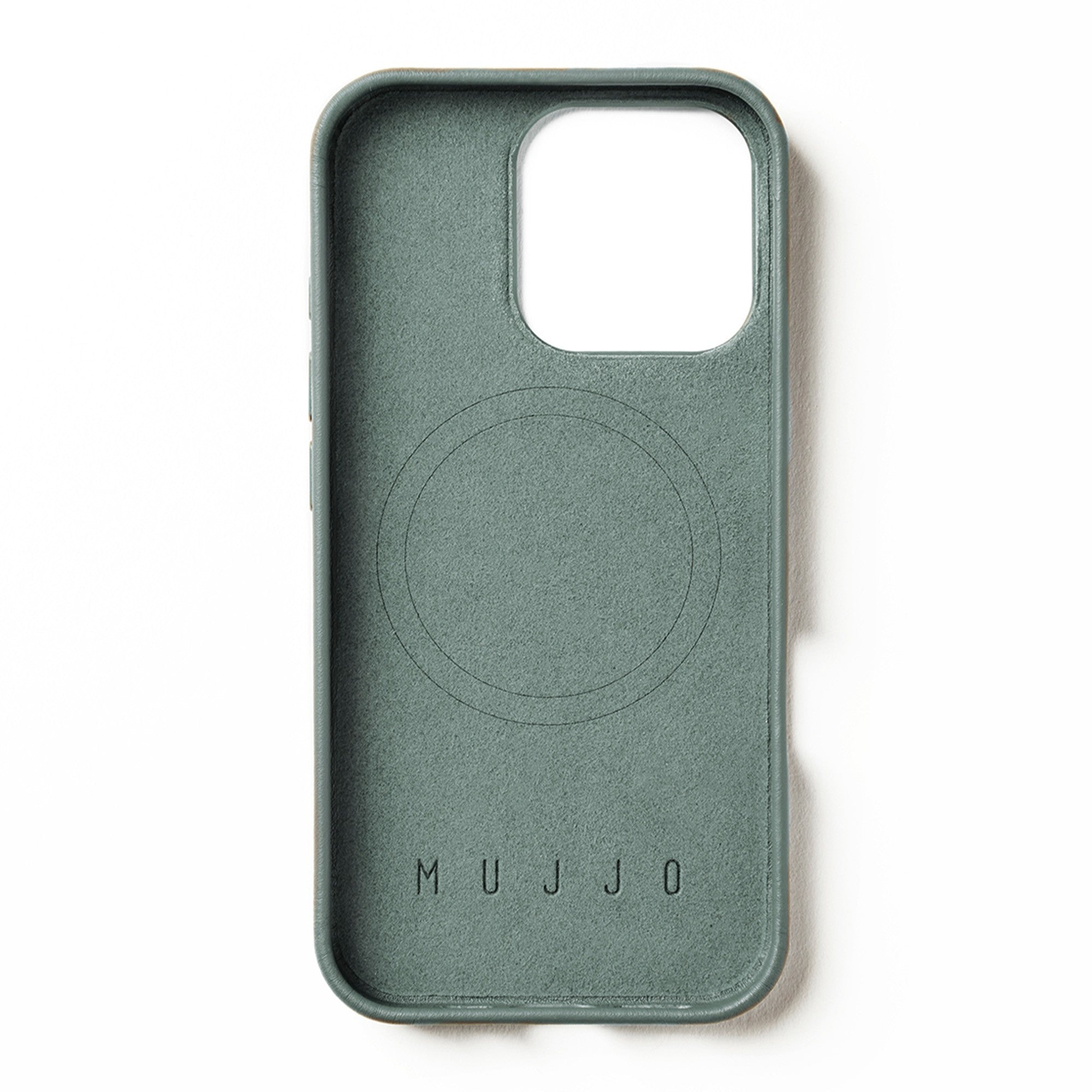 iPhone 16 Pro Mujjo Full Leather w/MagSafe Case - Green Smoke - 15-13833