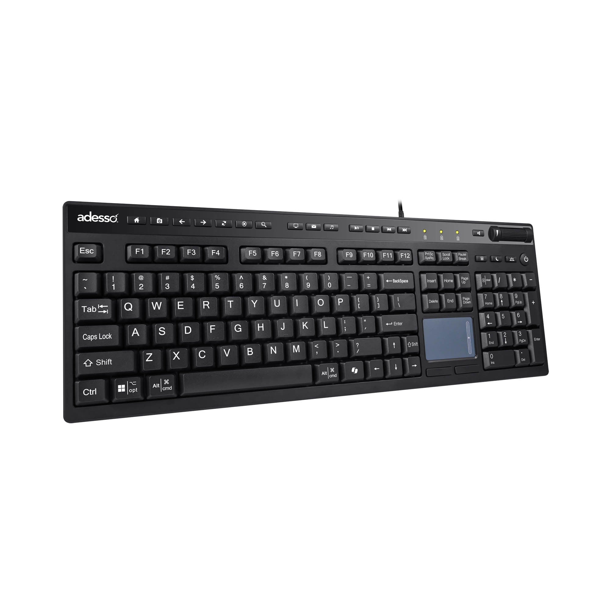 Adesso Multi OS USB Desktop Keyboard with Touchpad - 15-14251