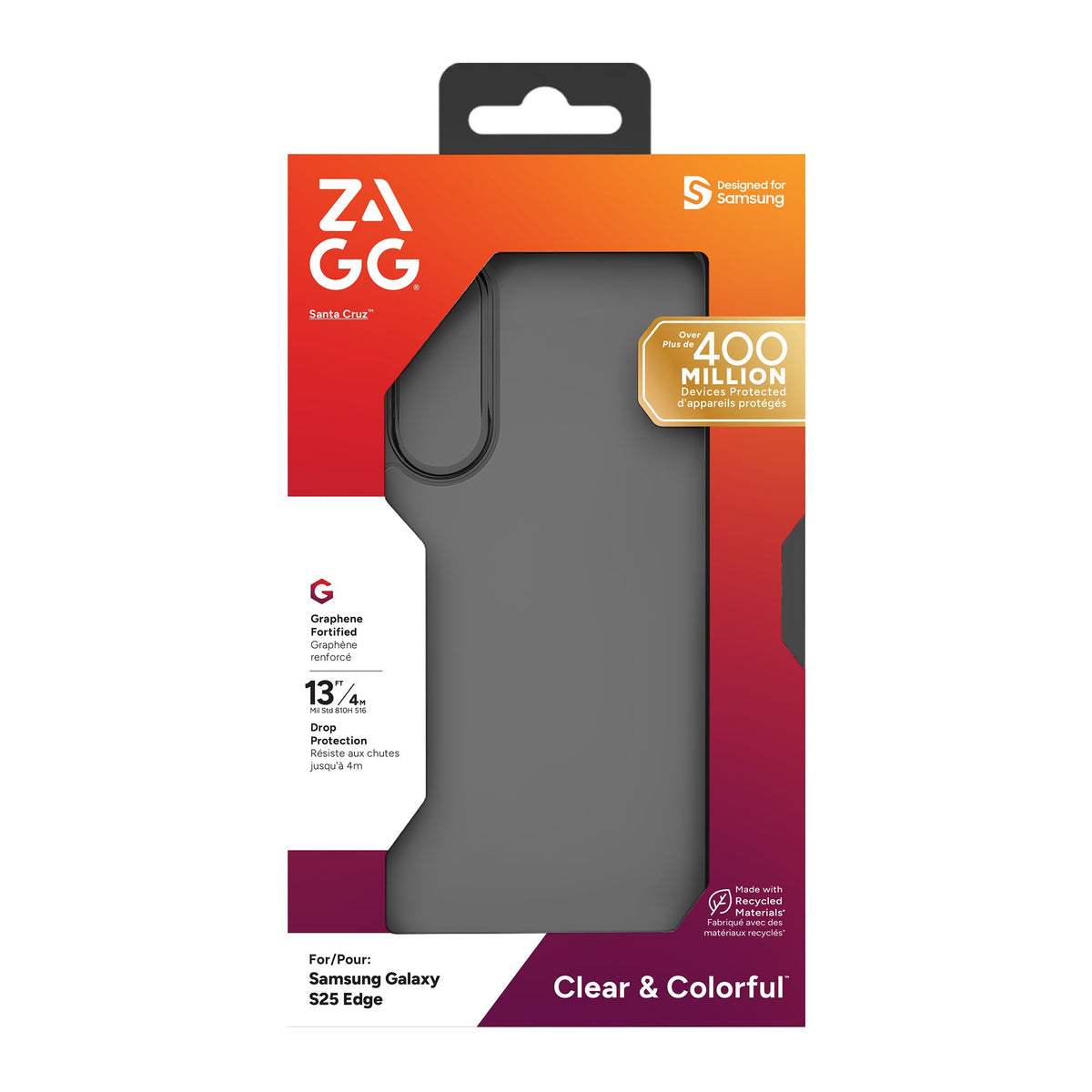 Samsung Galaxy S25 Edge ZAGG Graphene Santa Cruz Case - Black - 15-14377