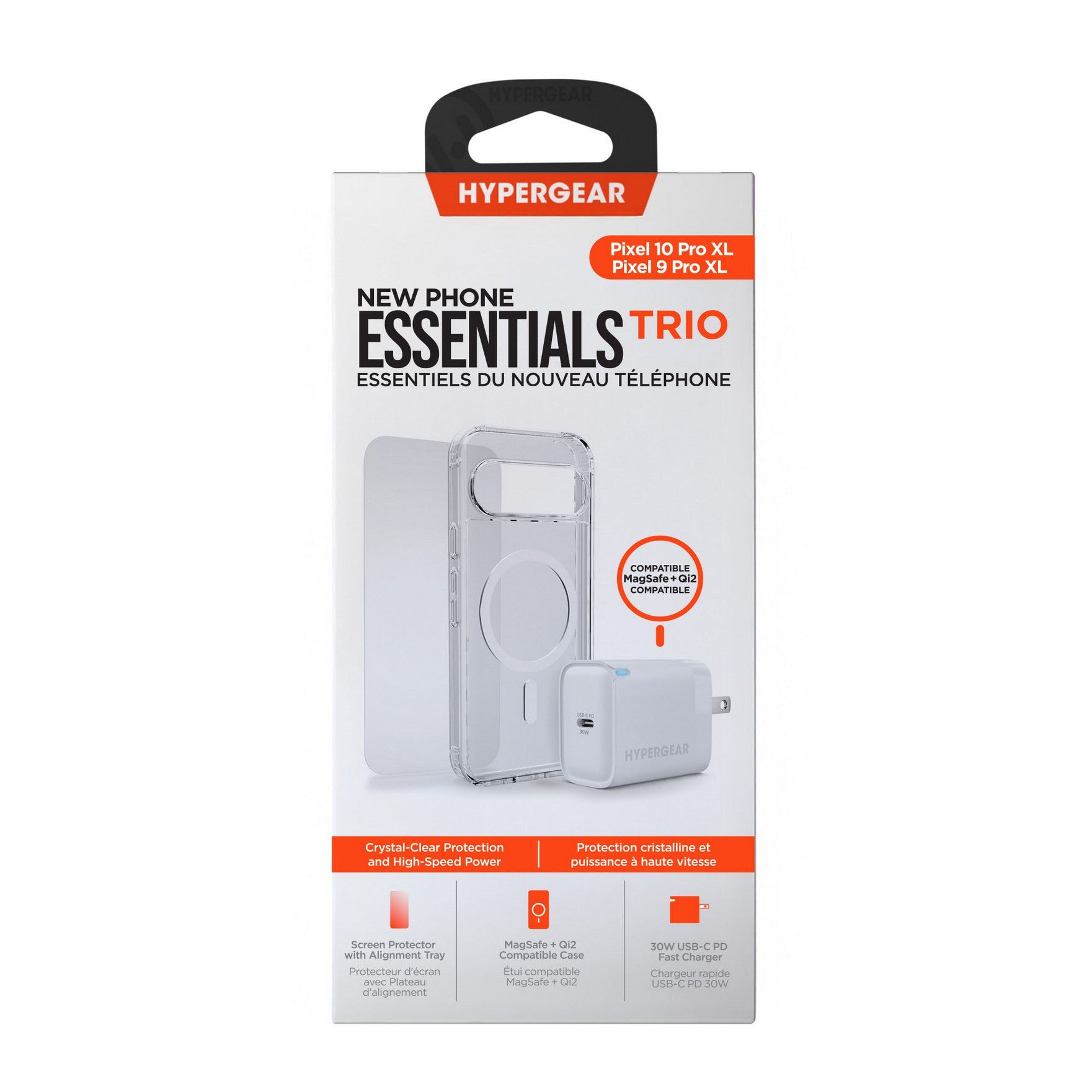 Google Pixel 10 Pro XL/9 Pro XL HyperGear Bundle - 30W Hub, Glass, Case w/ Magsafe - 15-14529