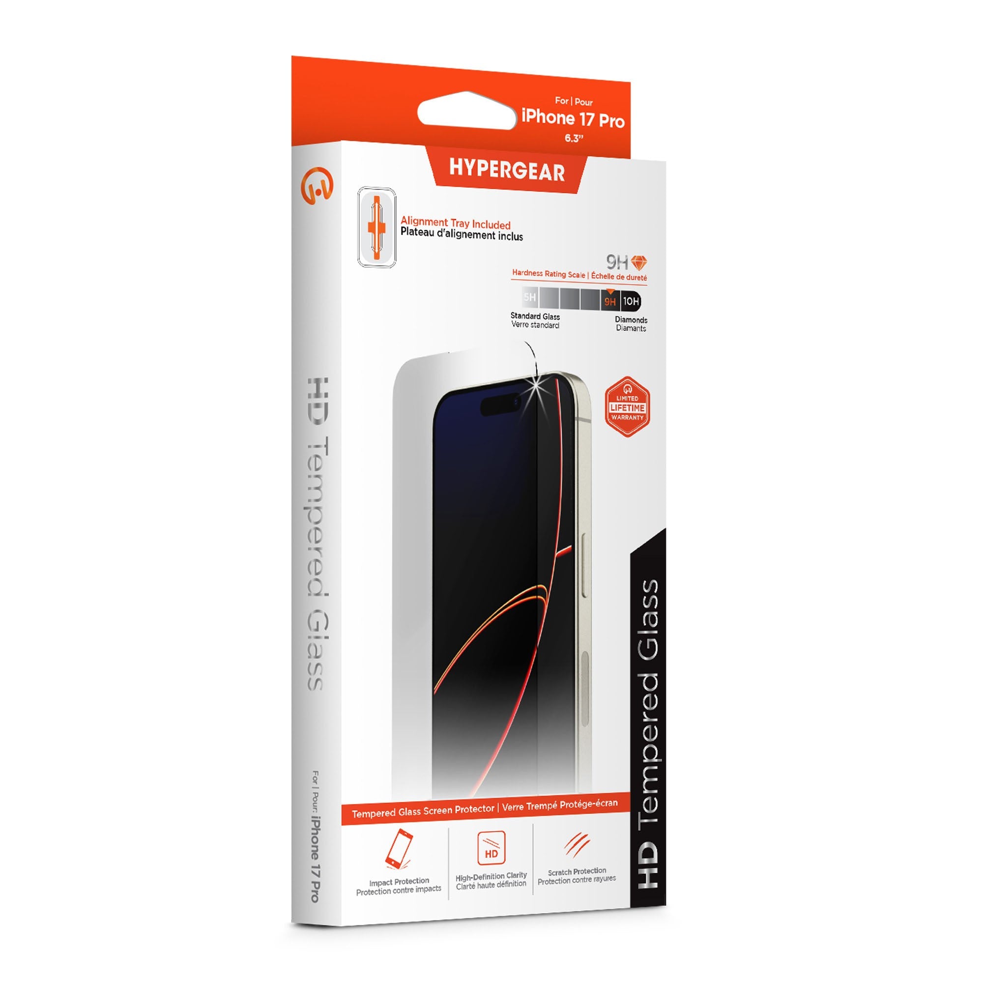 iPhone 17 Pro HyperGear Tempered Glass Screen Protector w/Dust Removal Applicator Tray - 15-14544