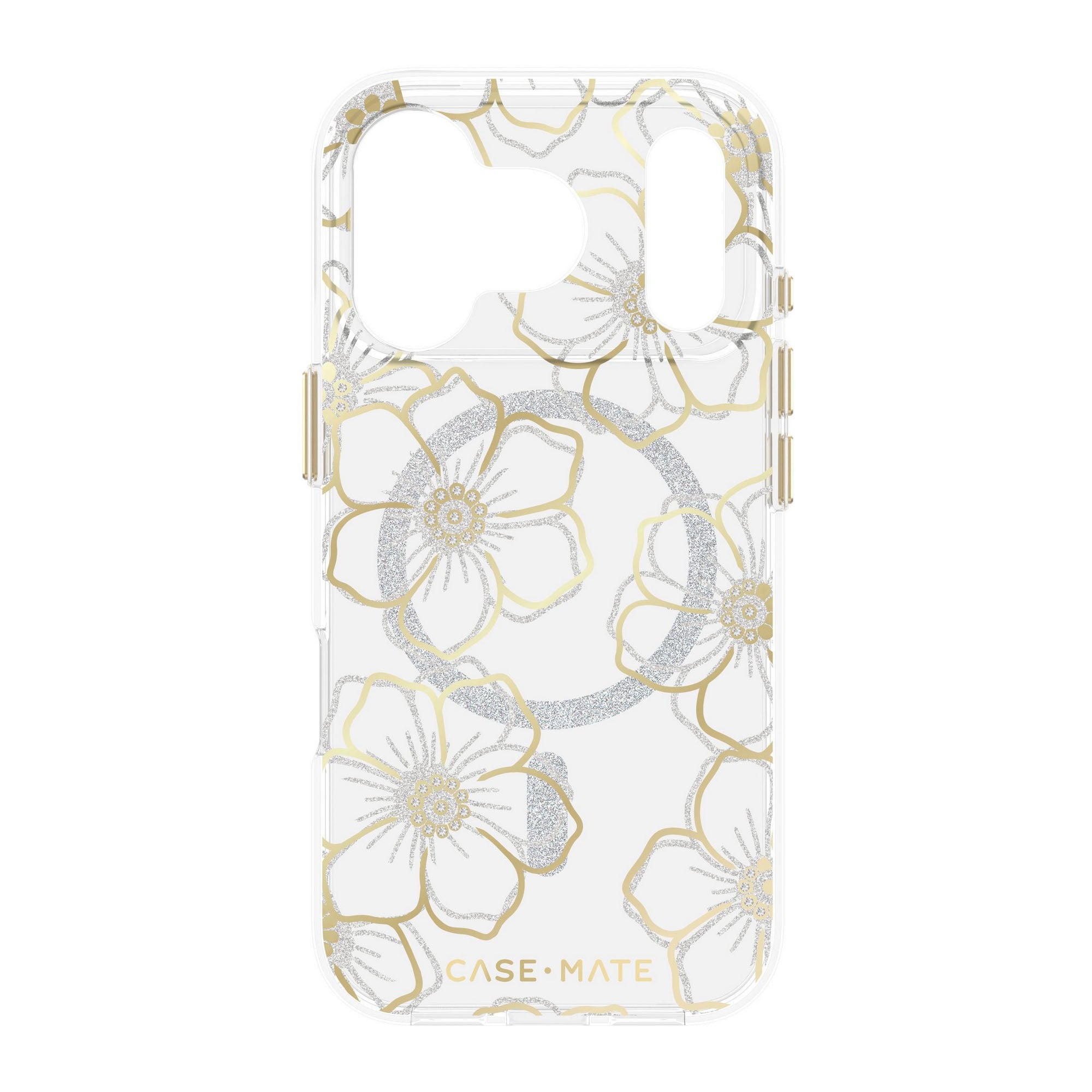 iPhone 17 Pro Case-Mate Floral Gems MagSafe Case - Gold - 15-14585