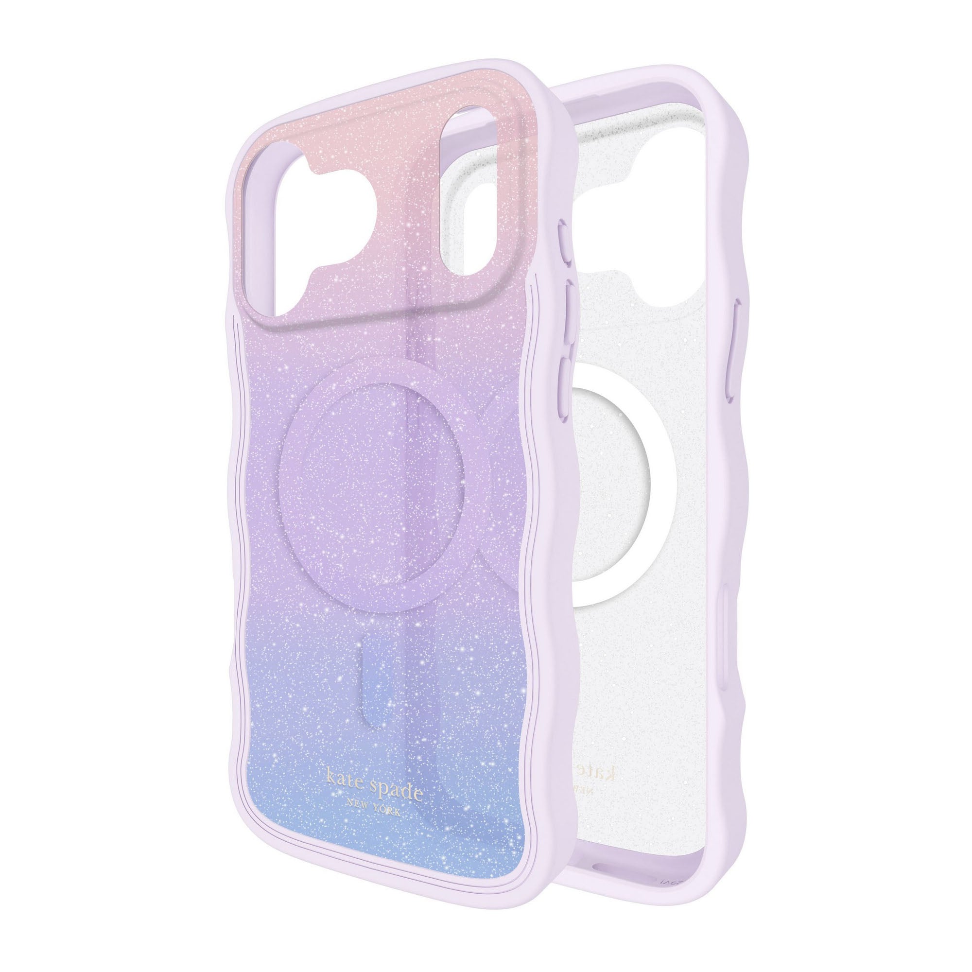 iPhone 17 Pro Max Kate Spade Wavy MagSafe Case - Opal Glitter - 15-14638
