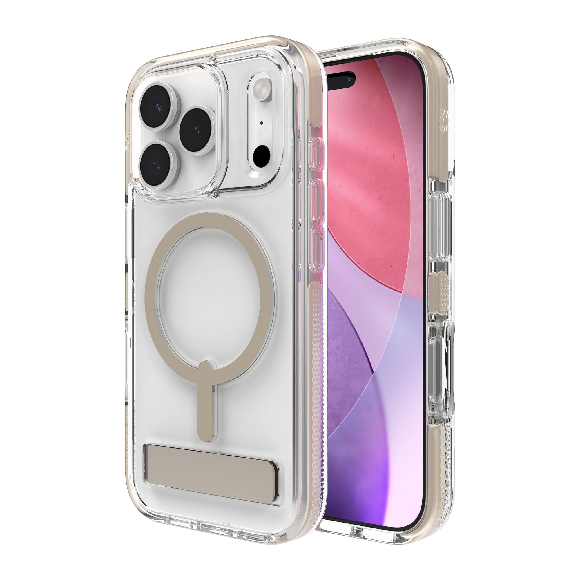 iPhone 17 Pro ZAGG Graphene Santa Cruz Snap Kickstand Case - Titanium - 15-14747