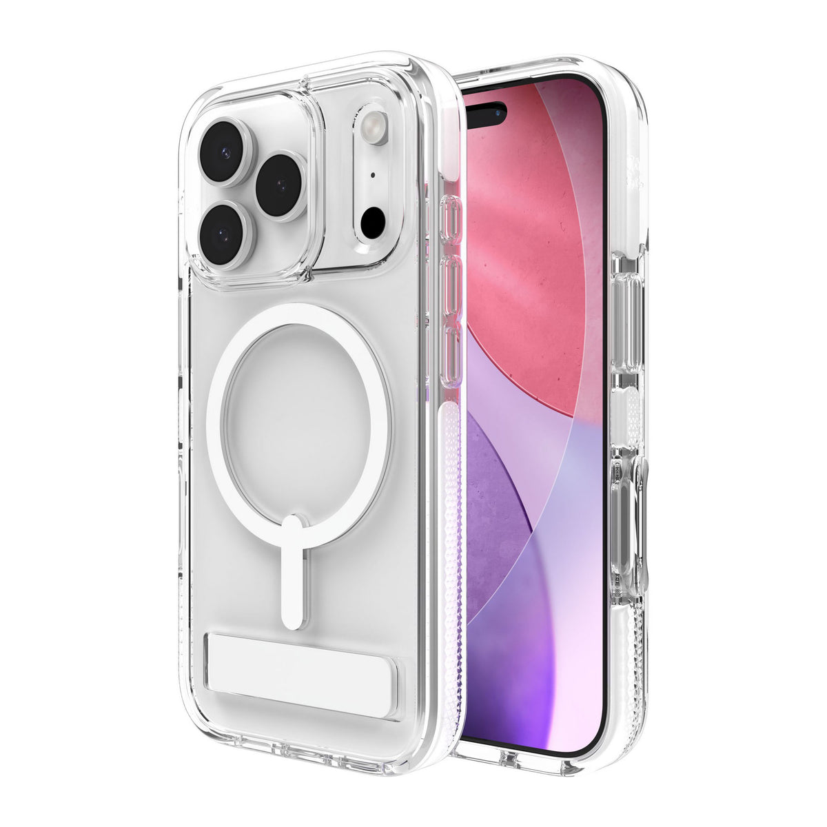 iPhone 18 Pro/17 Pro ZAGG Graphene Santa Cruz Snap Kickstand Case - White - 15-14748