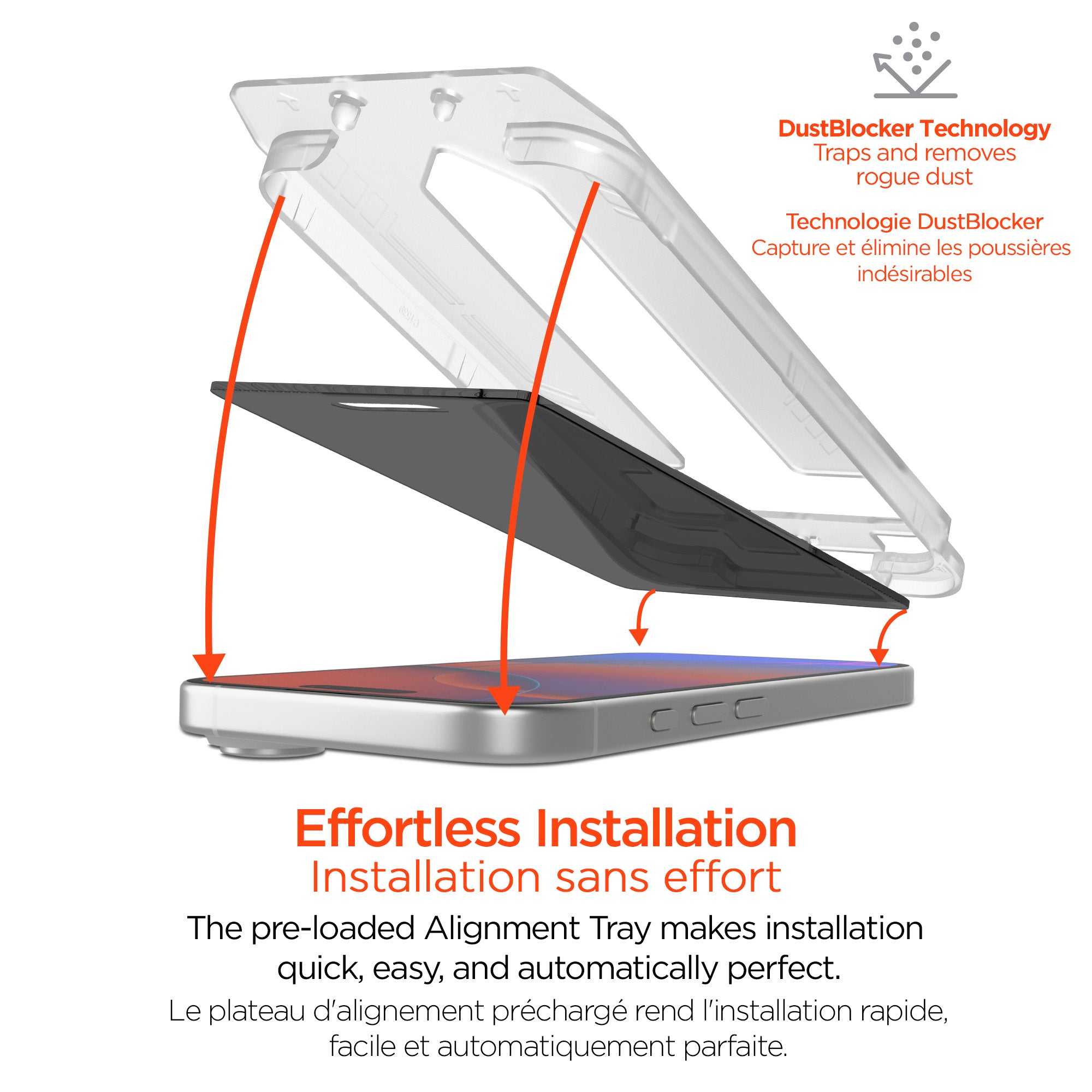 iPhone 17 Pro Max HyperGear 4-way Privacy Glass Screen Protector w/Installation Applicator Tray - 15-14887