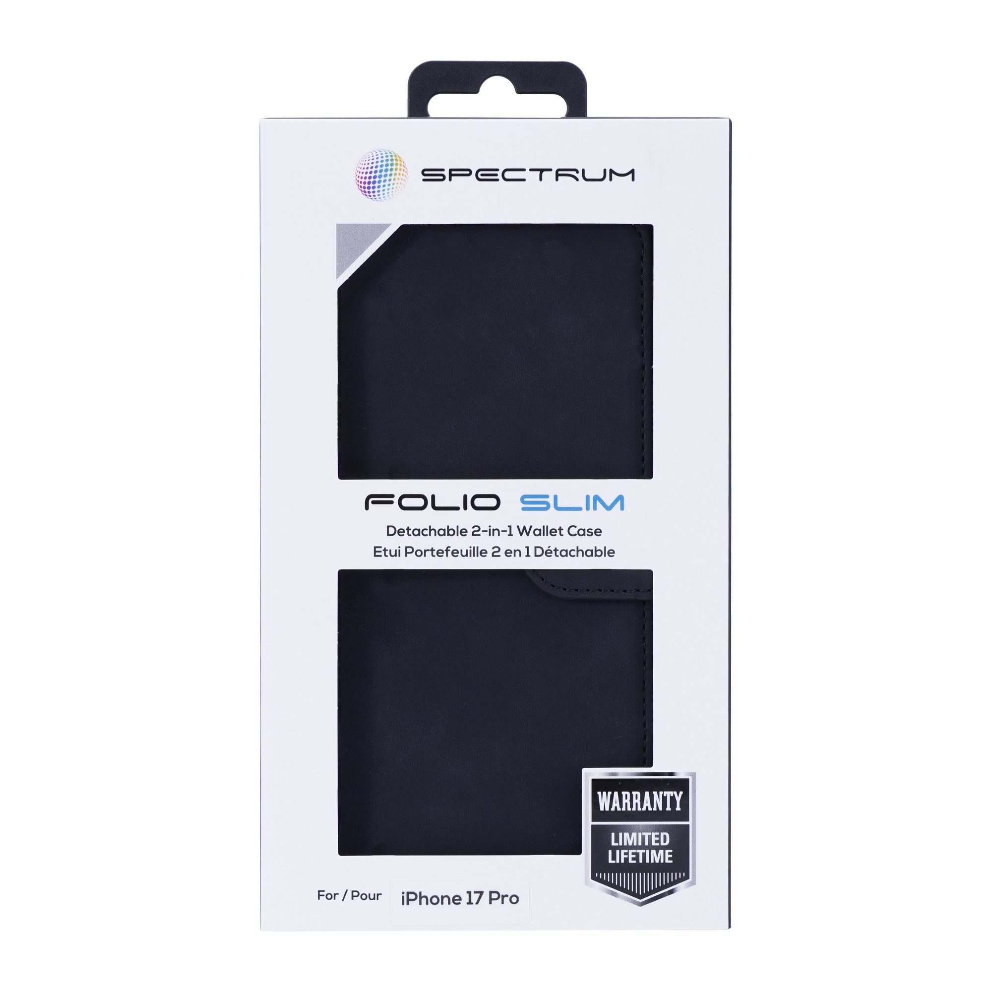 iPhone 17 Pro Max SPECTRUM Folio Slim Detachable 2-1 Wallet Case - Black - 15-14921