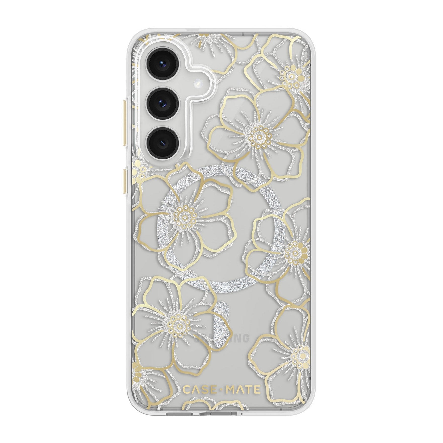 Samsung Galaxy S25 FE Case-Mate Floral Gems Case w/Magnets - Gold - 15-14953
