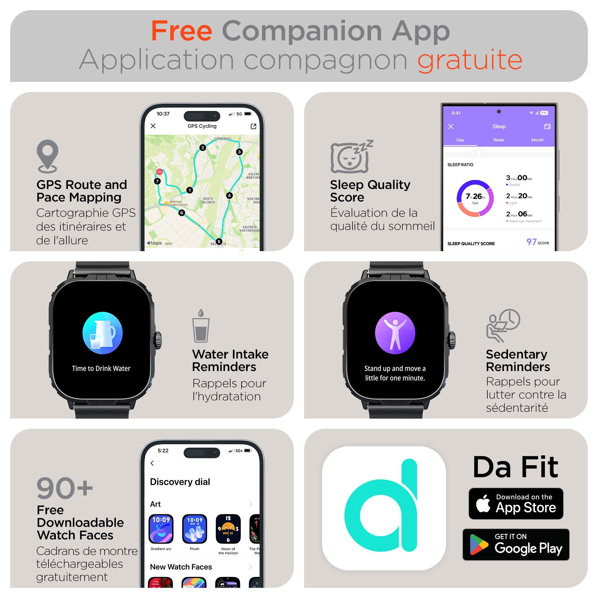 HyperGear Fit X2 Smartwatch + Fitness Tracker - 15-15025