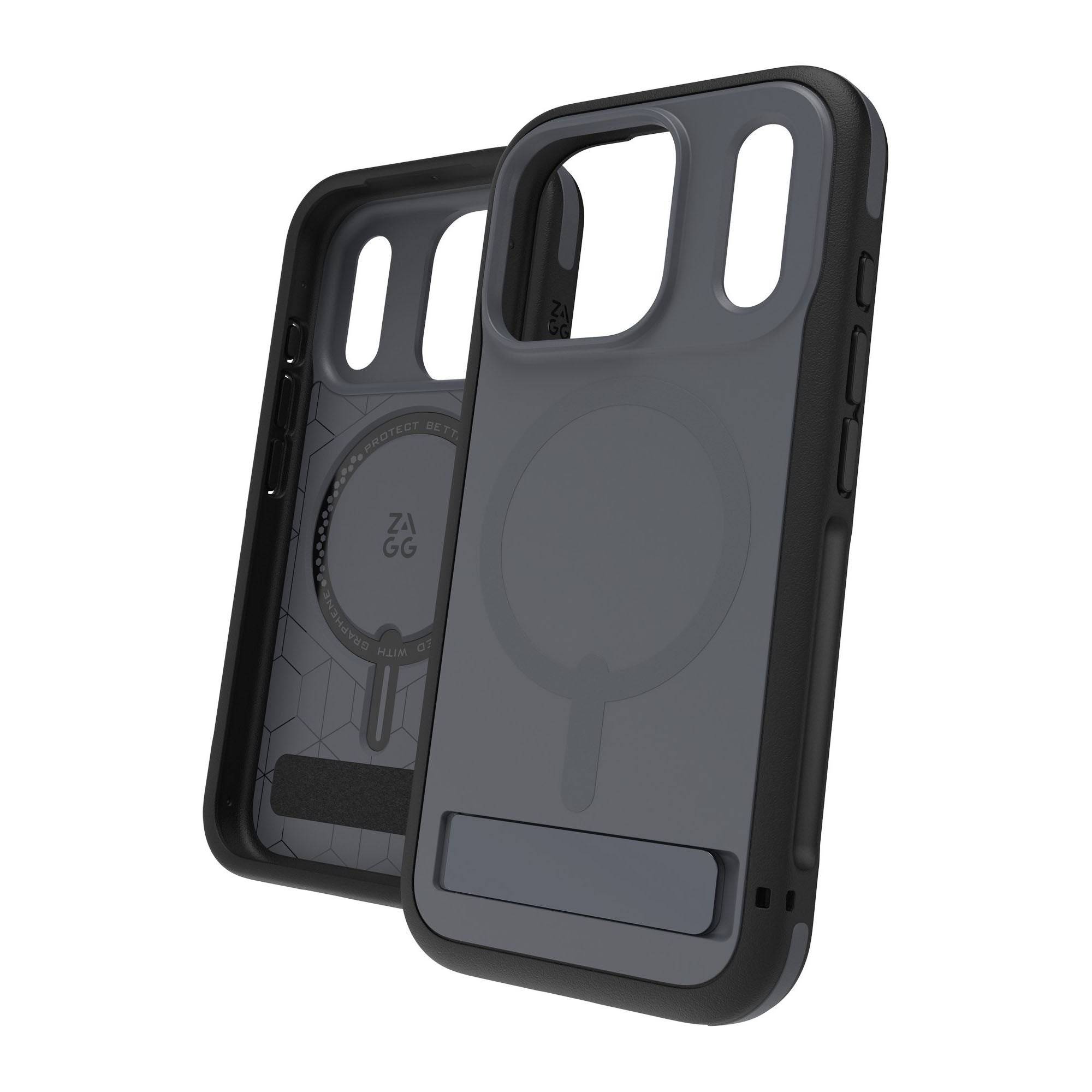 iPhone 17 Pro ZAGG Graphene Sedona Snap Kickstand Case - Pitch Black - 15-15055