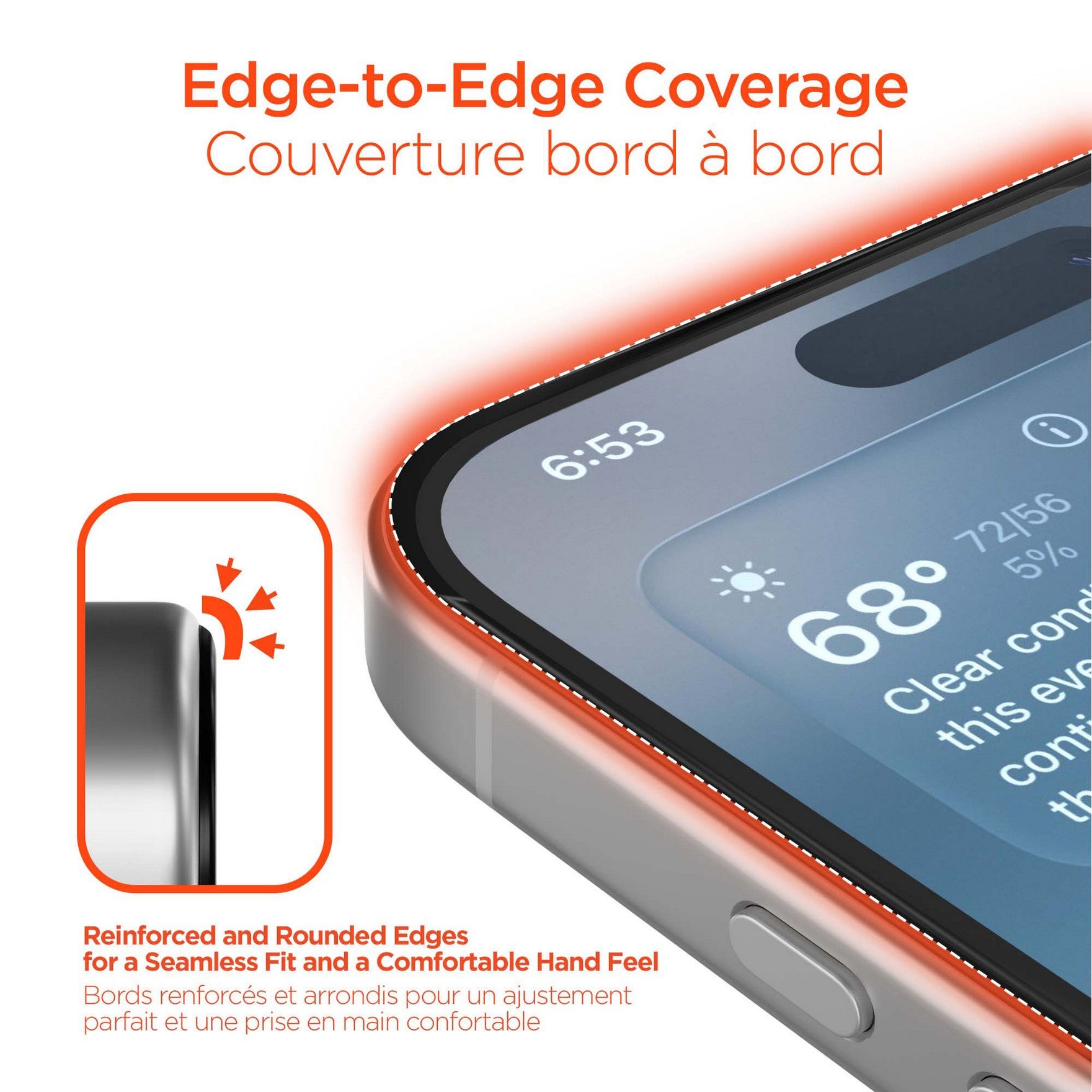 iPhone 17 Pro Max HyperGear Edge-to-Edge Glass Screen Protector w/Installation Applicator Tray - 15-15060