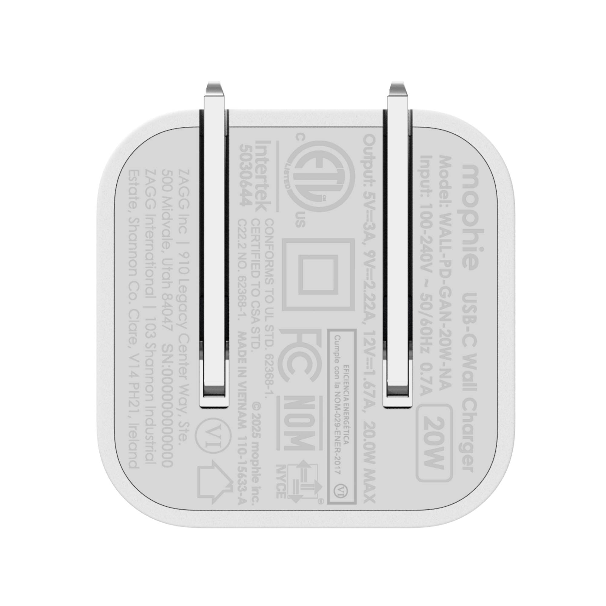 Mophie Speedport 20W USB-C Wall Charger - White - 15-15066