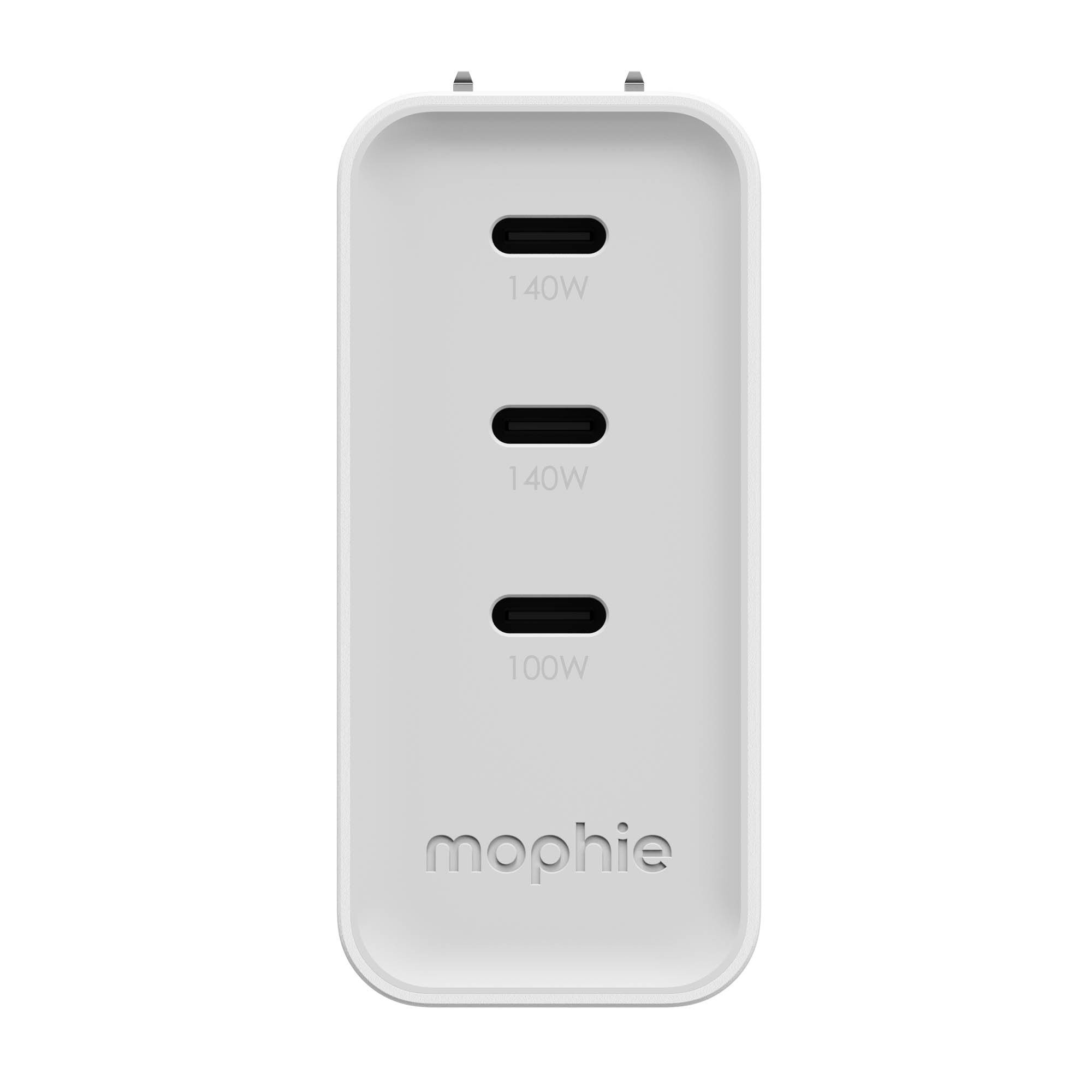 Mophie Speedport 140W Tri USB-C Wall Charger - White - 15-15072