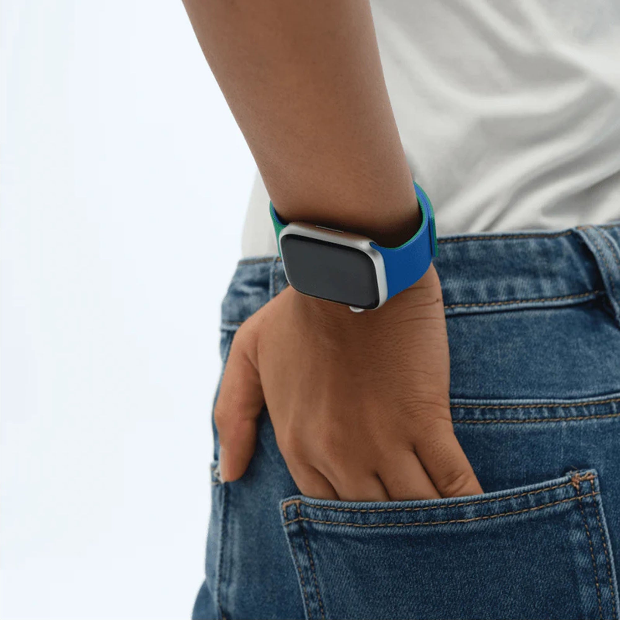 Apple Watch 42mm MOFT Snap Duo Watch Band - Roam Green/Beyond Blue - 15-15083