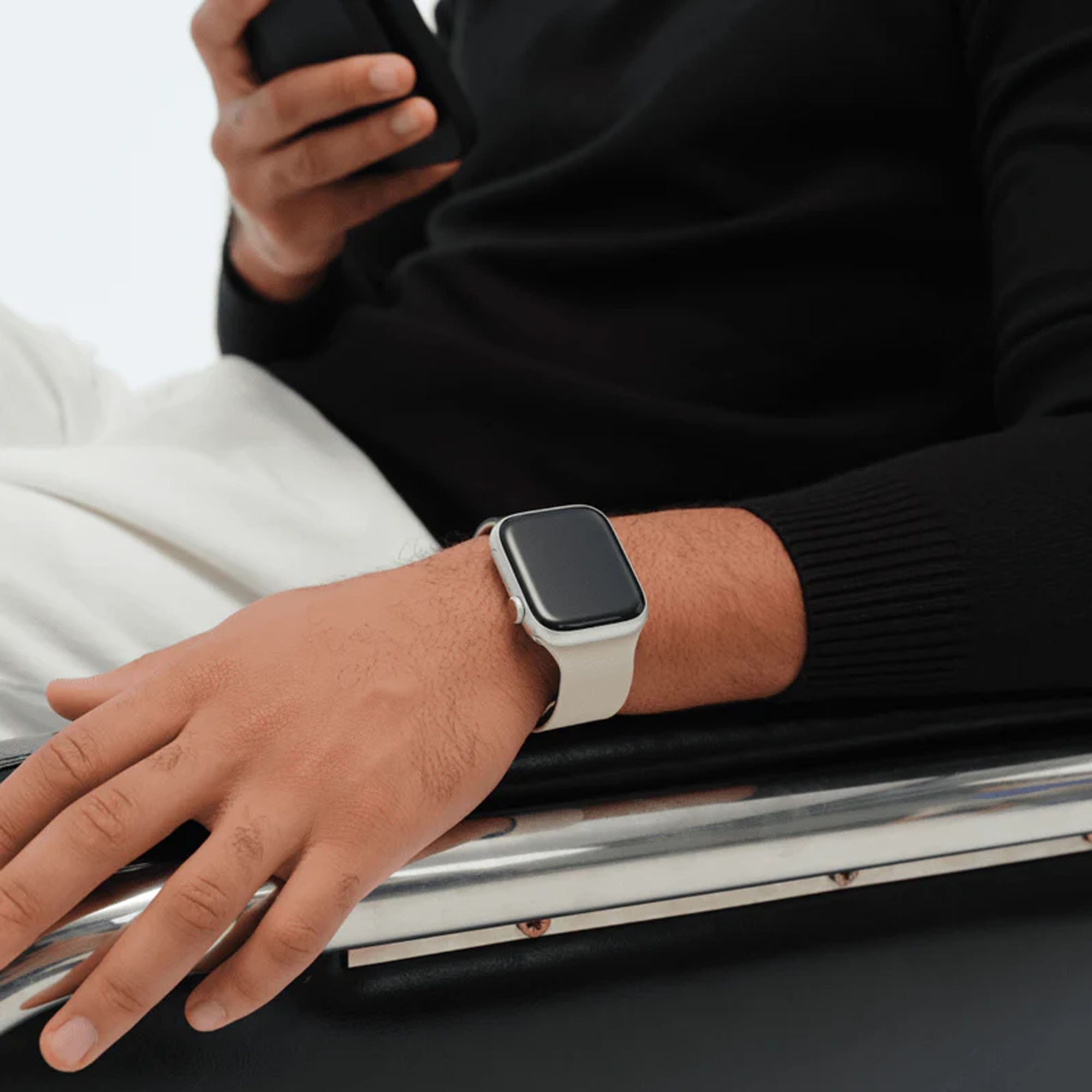 Apple Watch 46mm MOFT Snap Duo Watch Band - Vast Black/Stardust - 15-15085