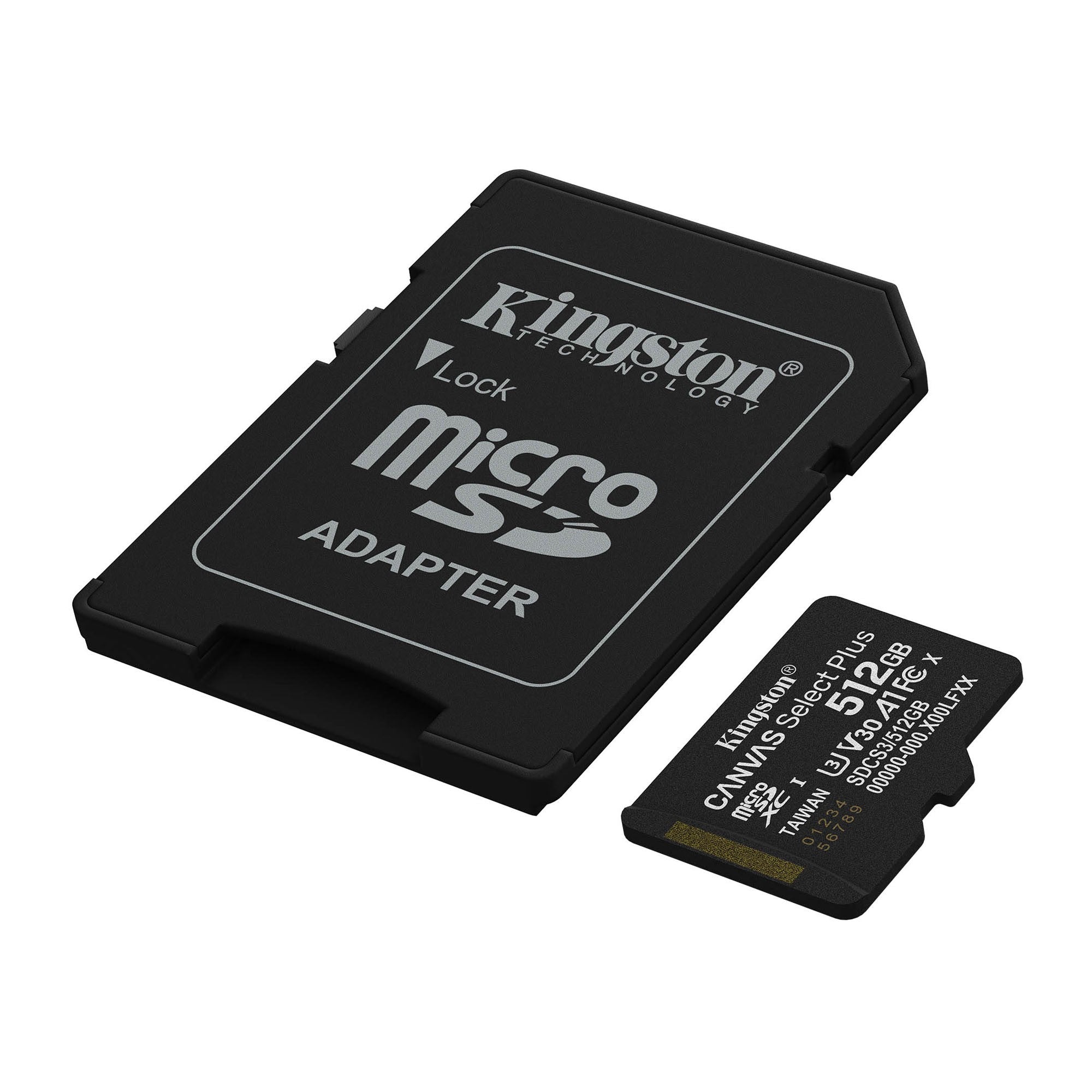 Kingston 512GB microSDXC Canvas Select Plus Gen3 150MB/s A1 Card + Adapter - 15-15110