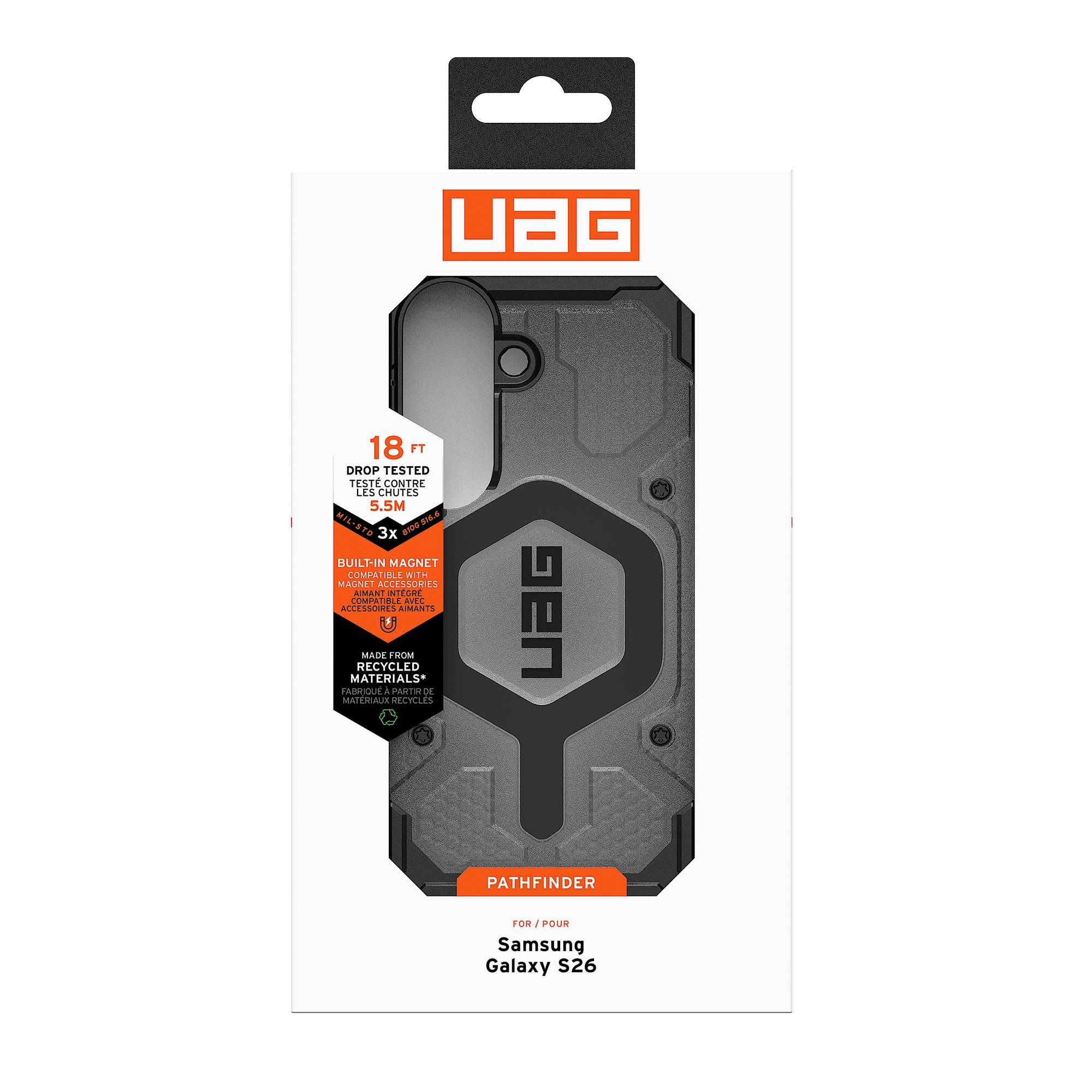 Samsung Galaxy S26 UAG Pathfinder Clear w/Magnet Case - Ash/Black - 15-15127