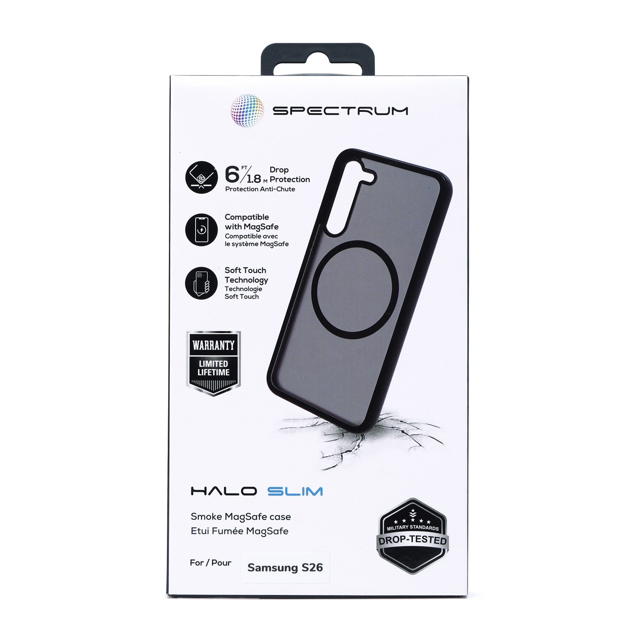 Samsung Galaxy S26 SPECTRUM Halo Slim Case w/Magnets- Black Smoke - 15-15284