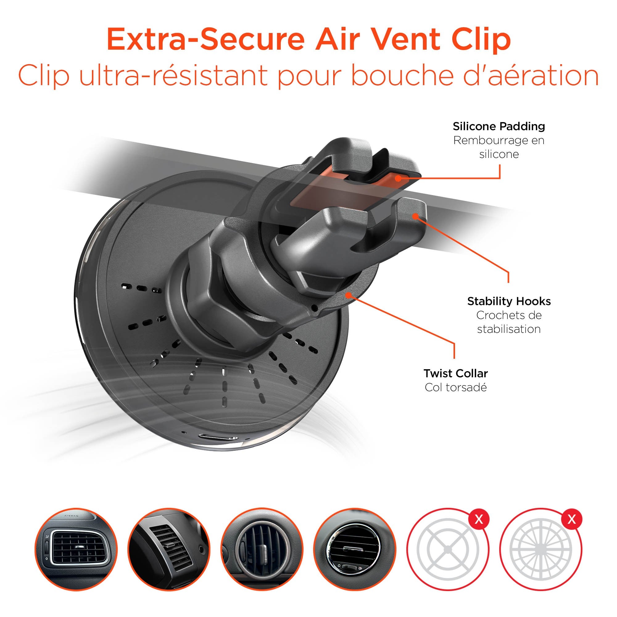 HyperGear MaxCharge Wireless Charging Vehicle Mount Kit Compatible w/MagSafe - 15-15425