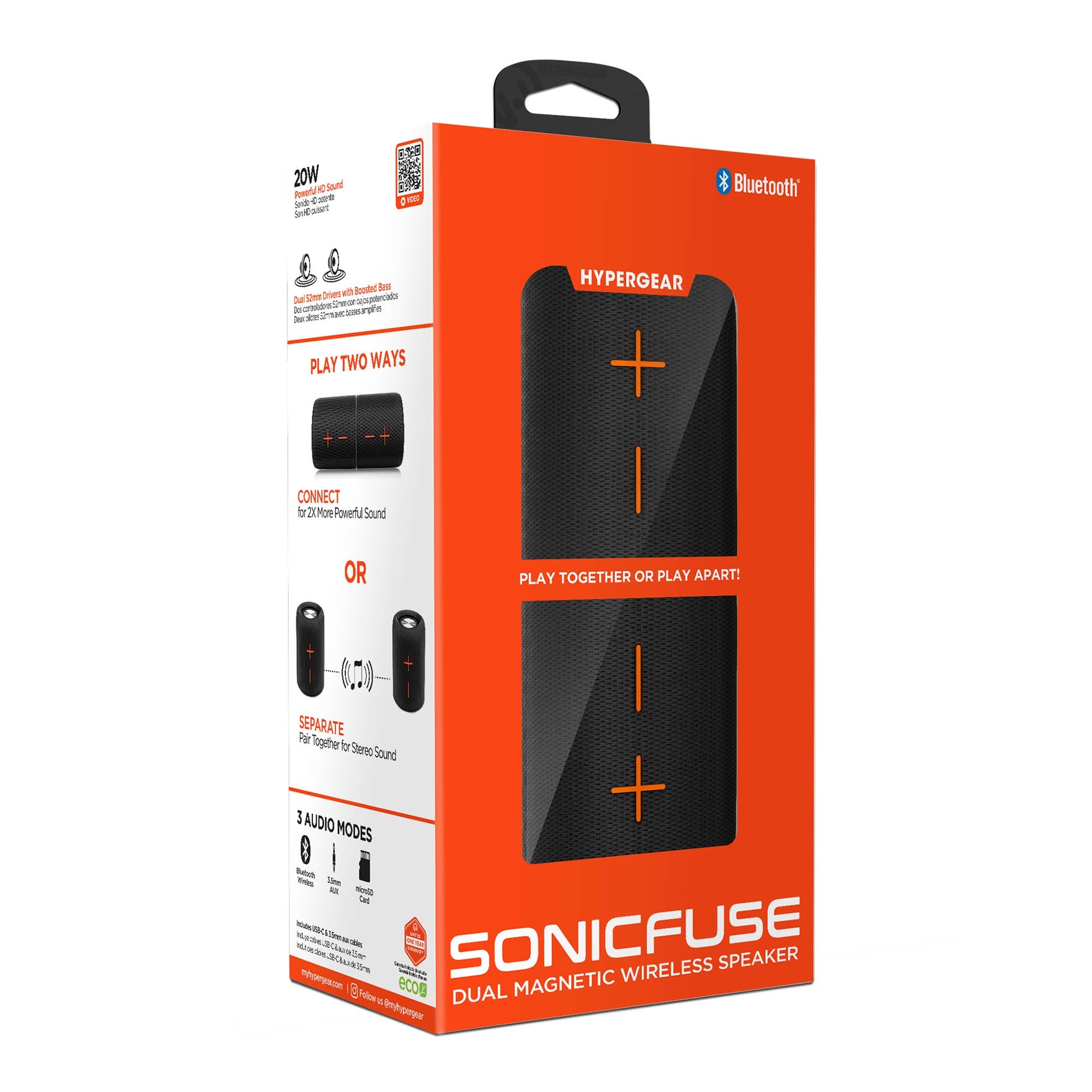 HyperGear SonicFuse Dual Magnetic Portable Speakers - 15-15440