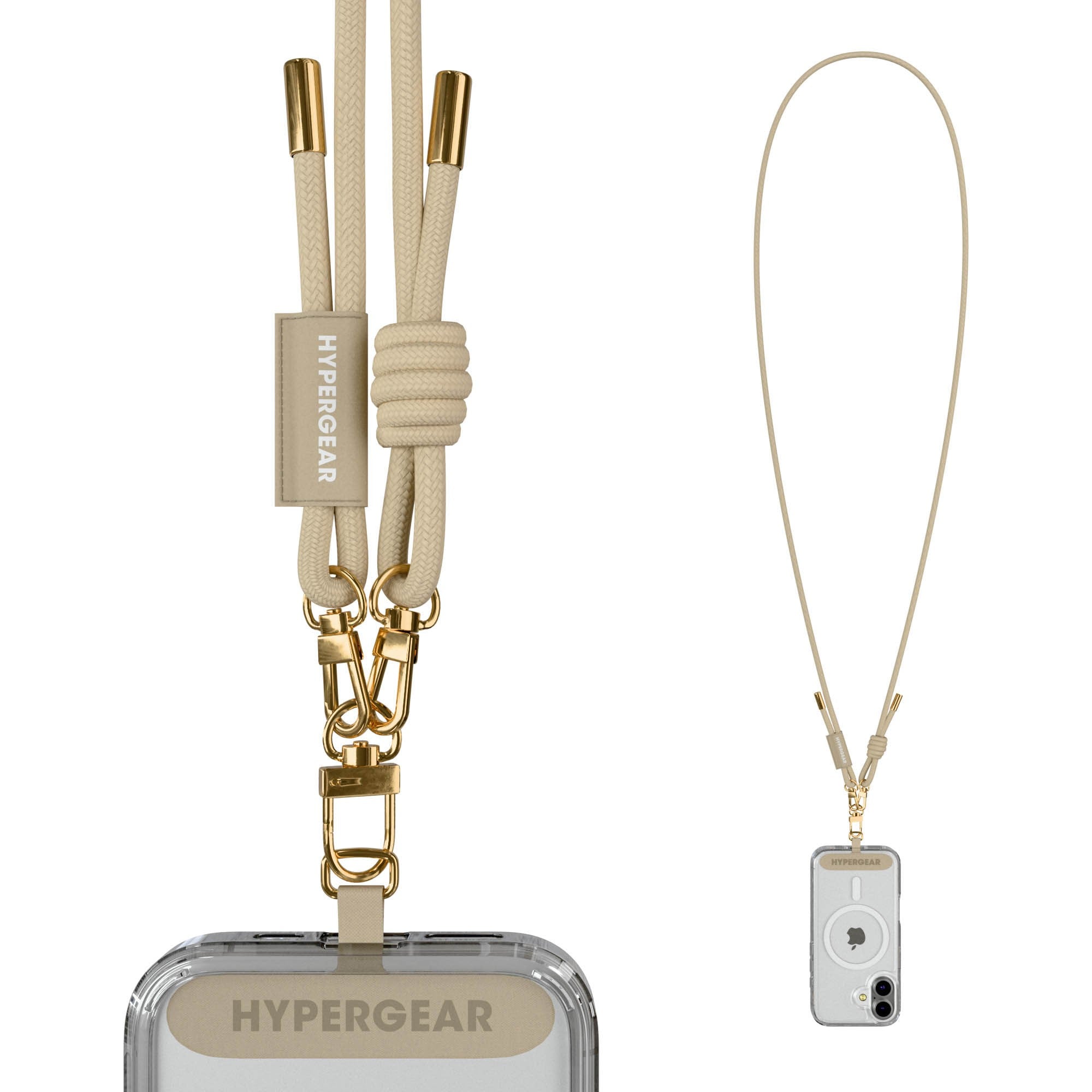HyperGear TECHcessories Universal Crossbody Phone Strap - Sand Braided Rope - 15-15447