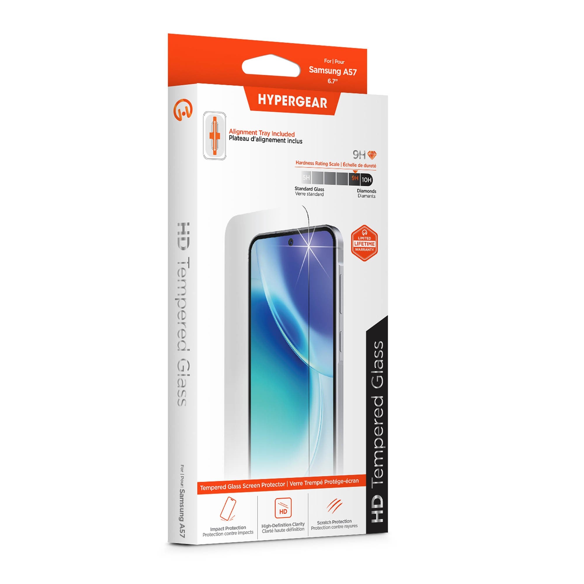 Samsung Galaxy A57 HyperGear Tempered Glass Screen Protector w/Dust-Free Install Tray - 15-15537
