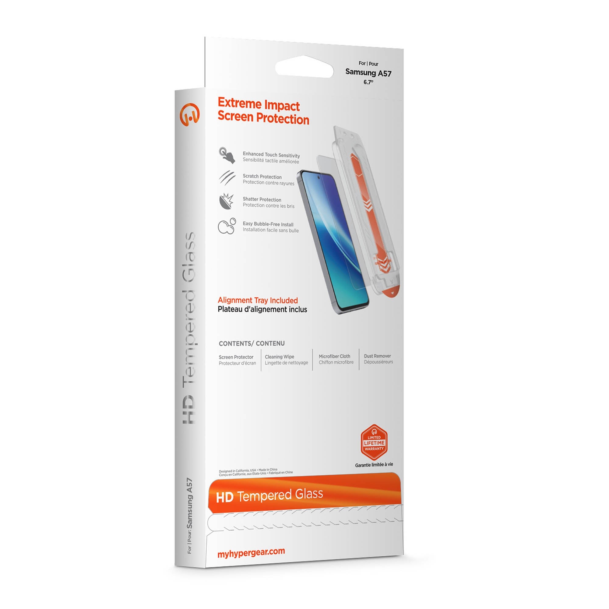 Samsung Galaxy A57 HyperGear Tempered Glass Screen Protector w/Dust-Free Install Tray - 15-15537