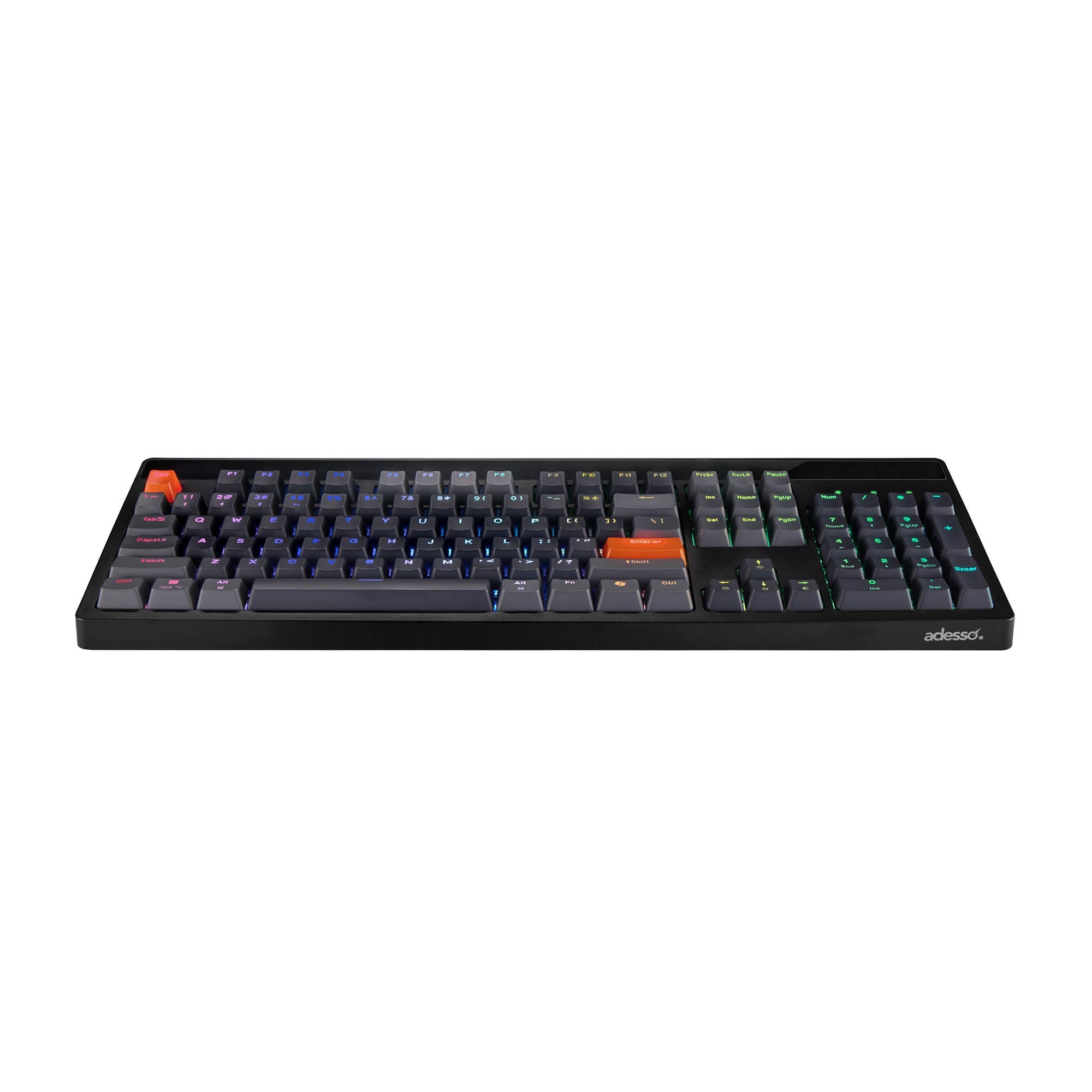 Adesso Wired/Wireless/BT Multi-OS Illuminated Mechanical QMK VIA Compact Keyboard w/CoPilot - 15-15545